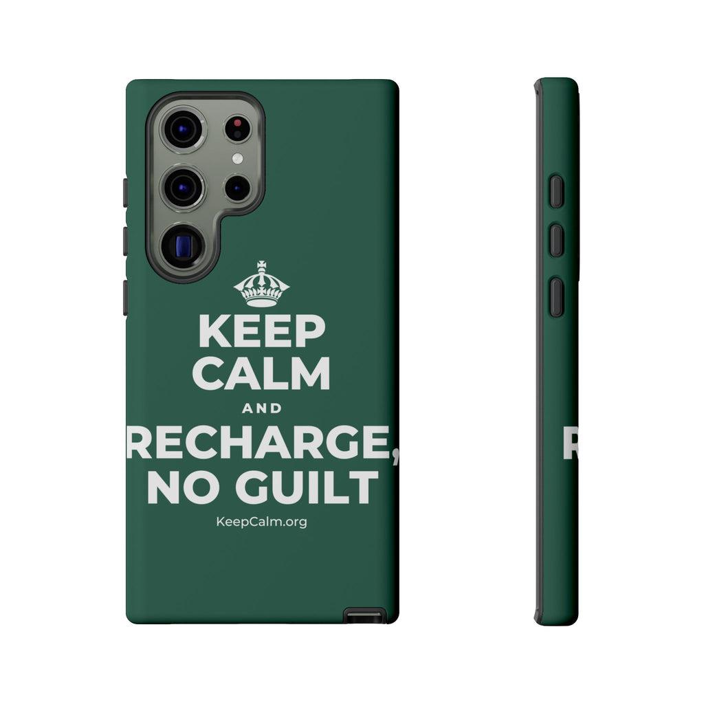 KEEP CALM AND RECHARGE, NO GUILT Phone Case