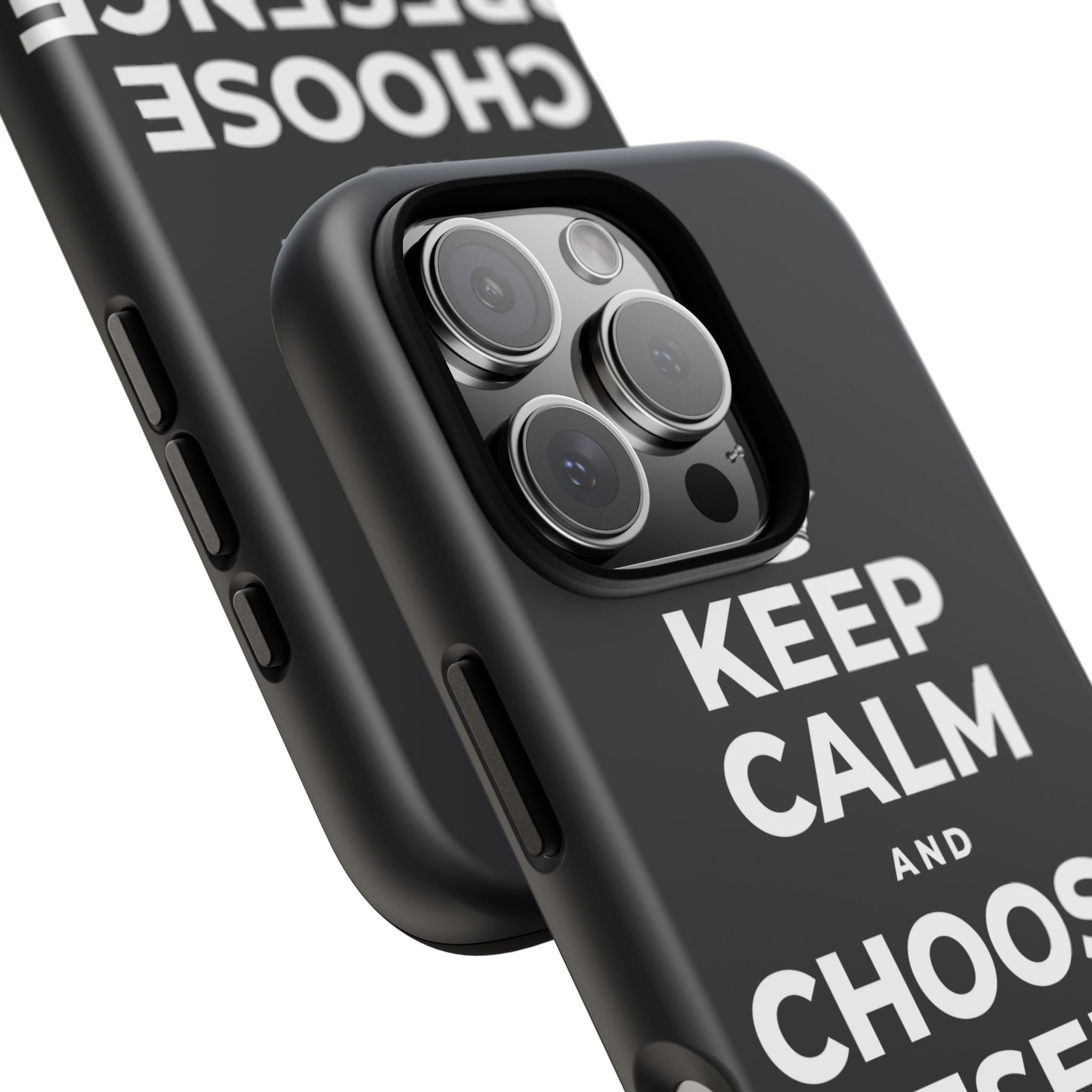 KEEP CALM AND CHOOSE PRESENCE OVER PRESENTS Phone Case (Dark)