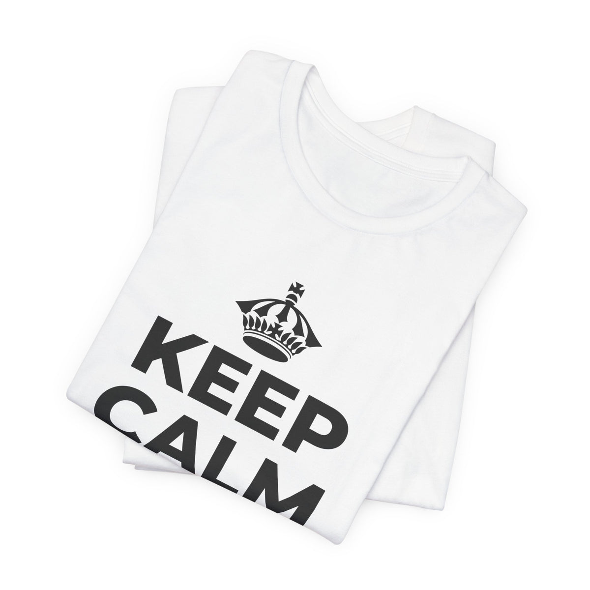 KEEP CALM AND GO 🏄 T-Shirt (White–Asphalt)
