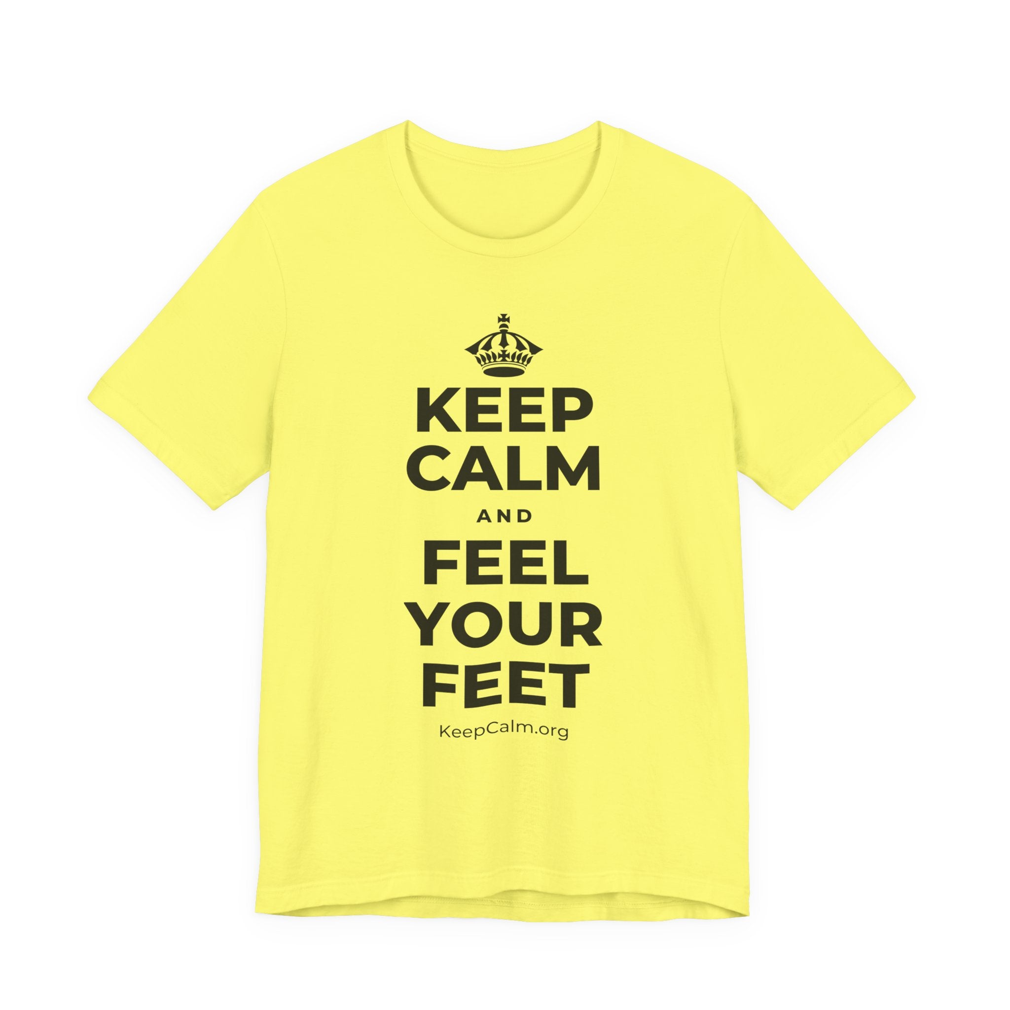 KEEP CALM AND FEEL YOUR FEET T-Shirt (Soft Cream–Heather Mauve)