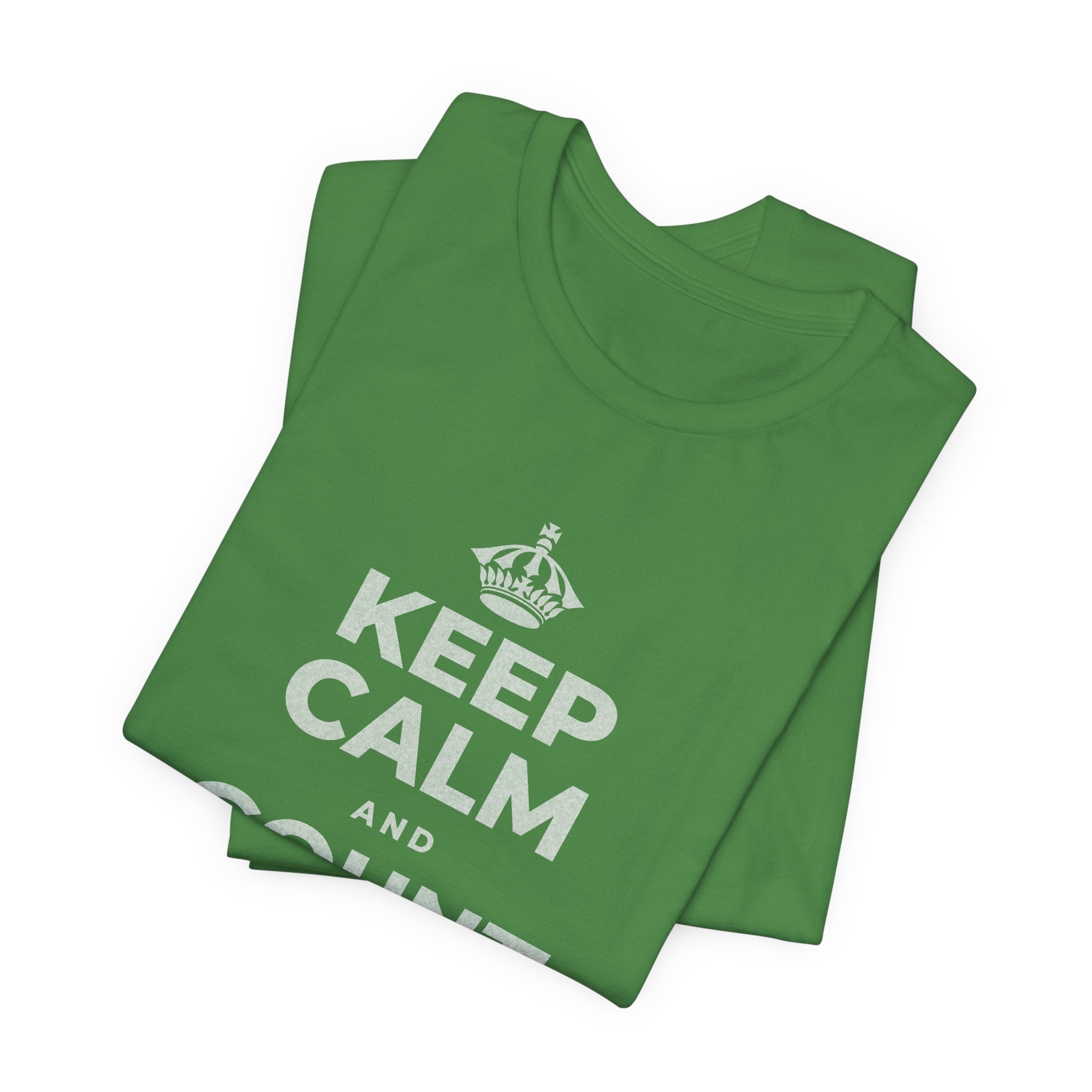 KEEP CALM AND COUNT BOTH SIDES T-Shirt (Baby Blue–Silver)