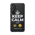 KEEP CALM AND 🐝 😄 Phone Case (Dark)