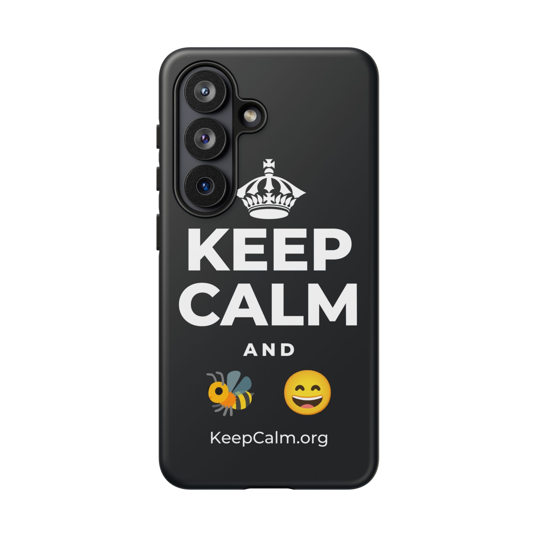 KEEP CALM AND 🐝 😄 Phone Case (Dark)