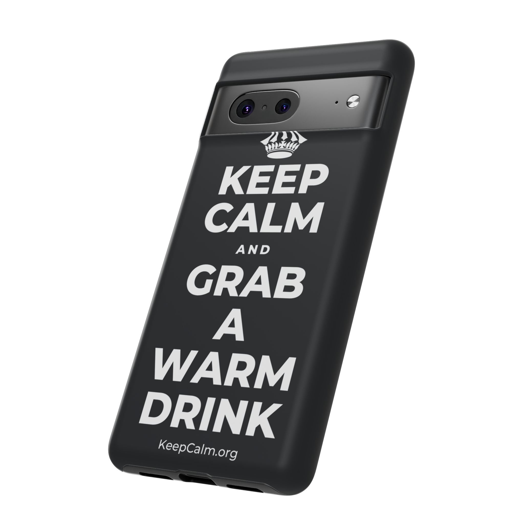 KEEP CALM AND GRAB A WARM DRINK Phone Case (Dark)