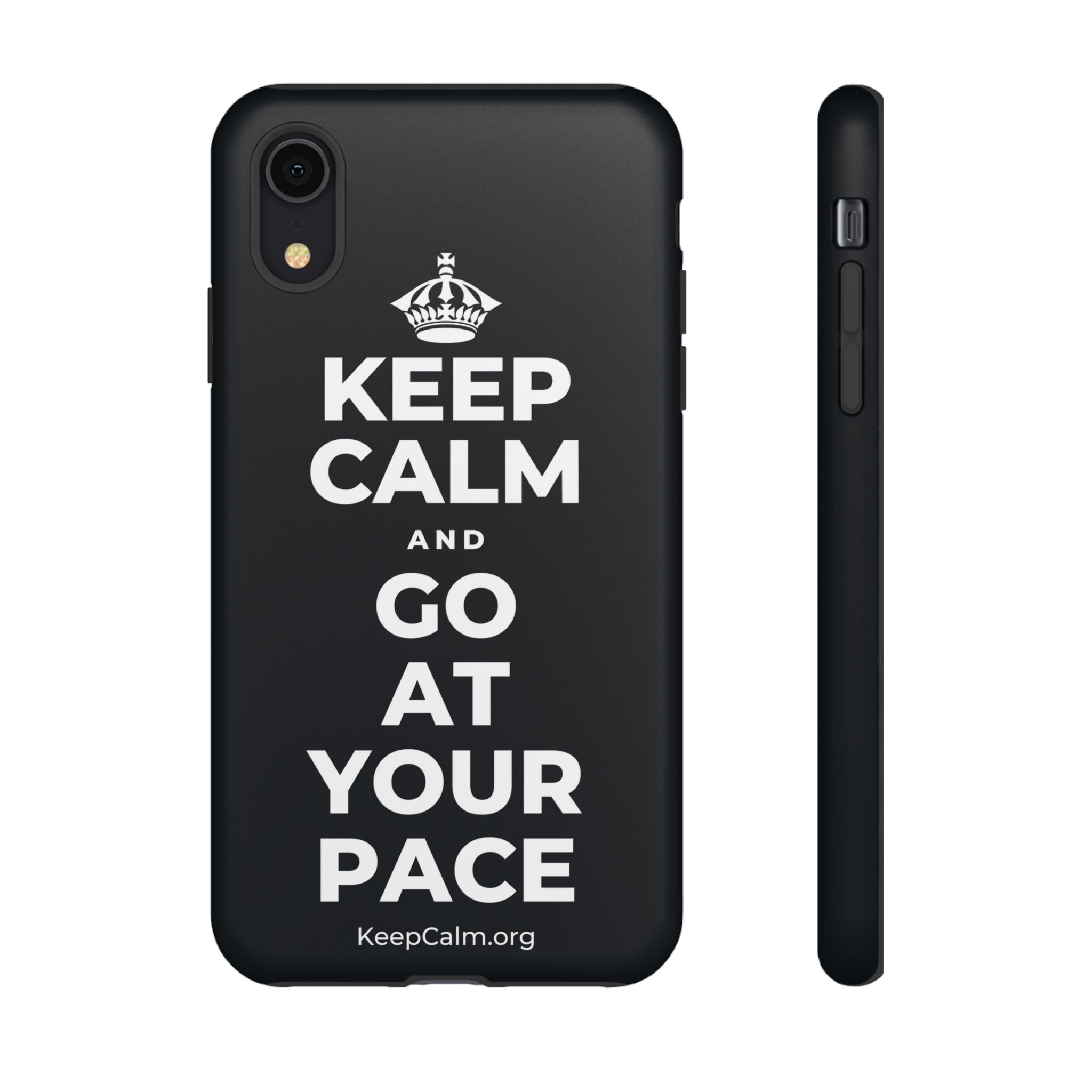 KEEP CALM AND GO AT YOUR PACE Phone Case (Dark)