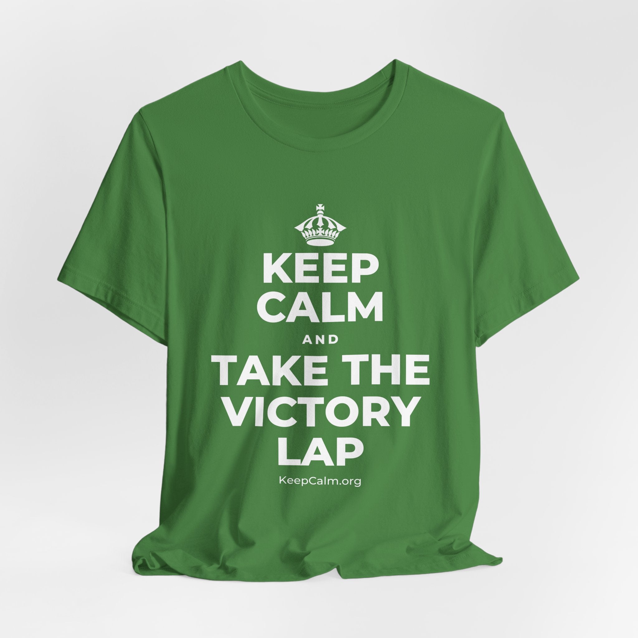 KEEP CALM AND TAKE THE VICTORY LAP T-Shirt (Baby Blue–Silver)