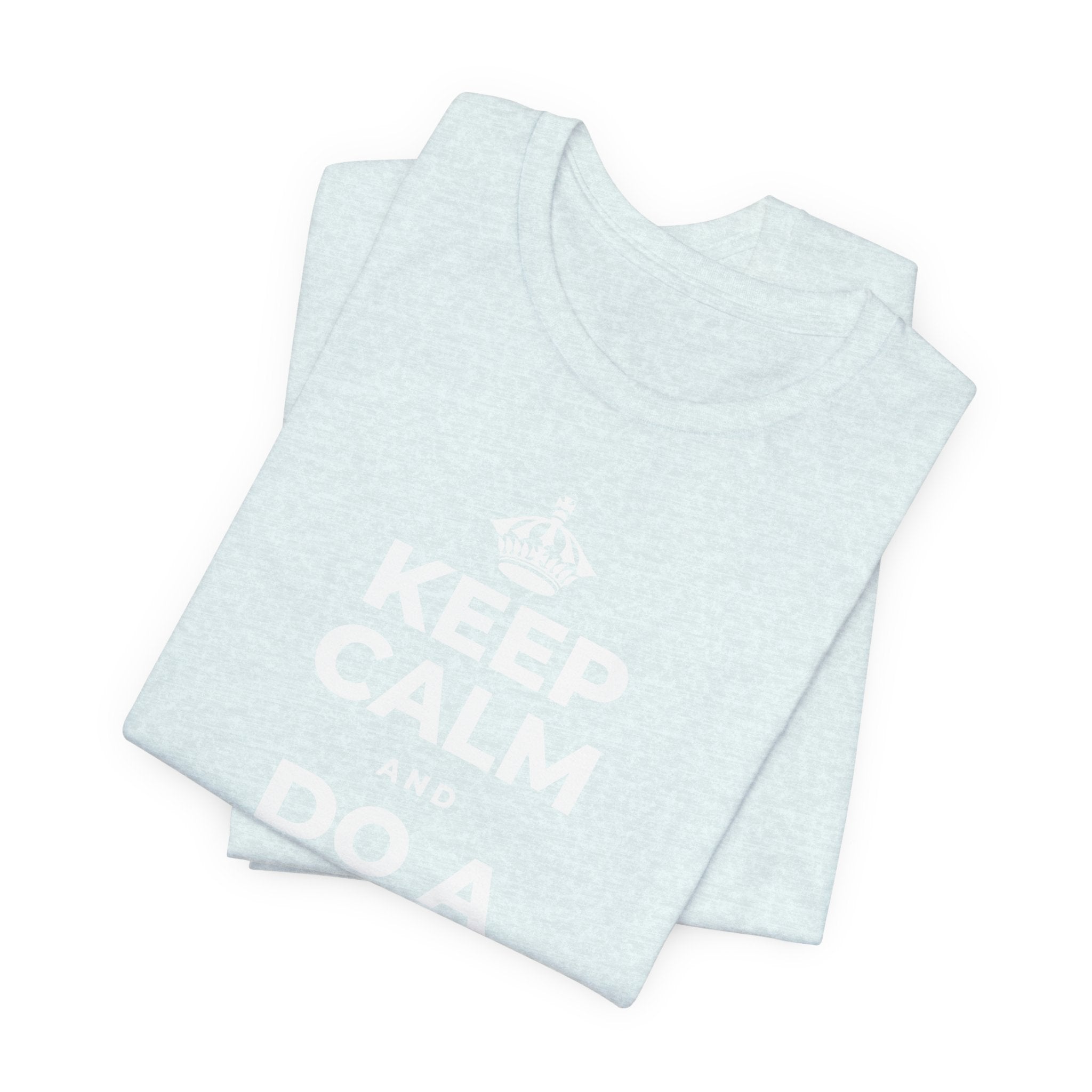 KEEP CALM AND DO A HAPPY LITTLE DANCE T-Shirt (Soft Cream–Heather Mauve)