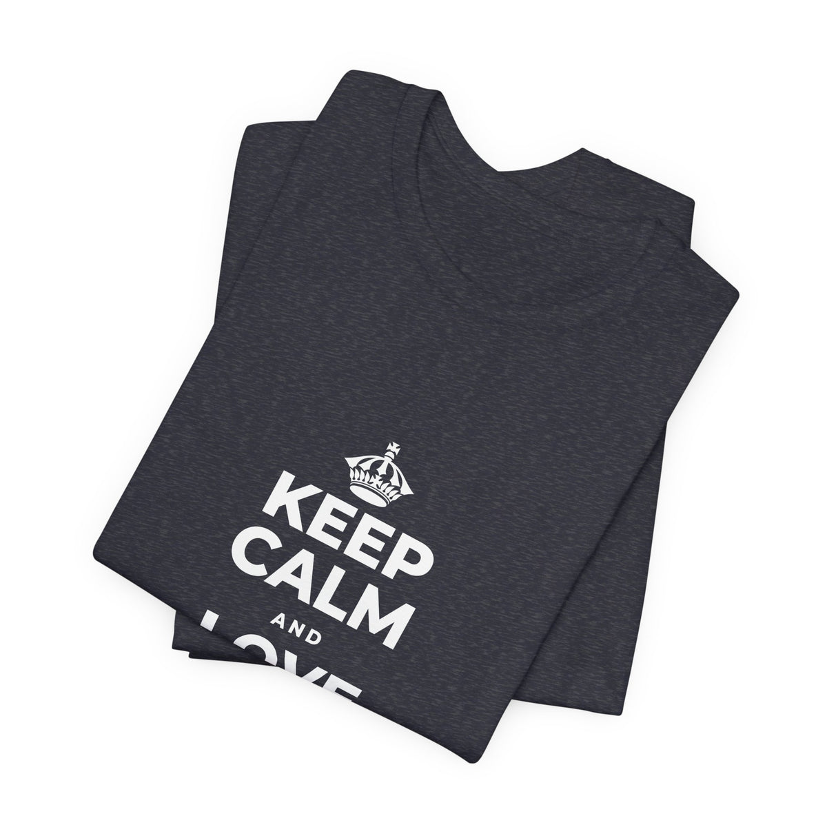 KEEP CALM AND LOVE WITHOUT POSSESSION T-Shirt (White–Asphalt)