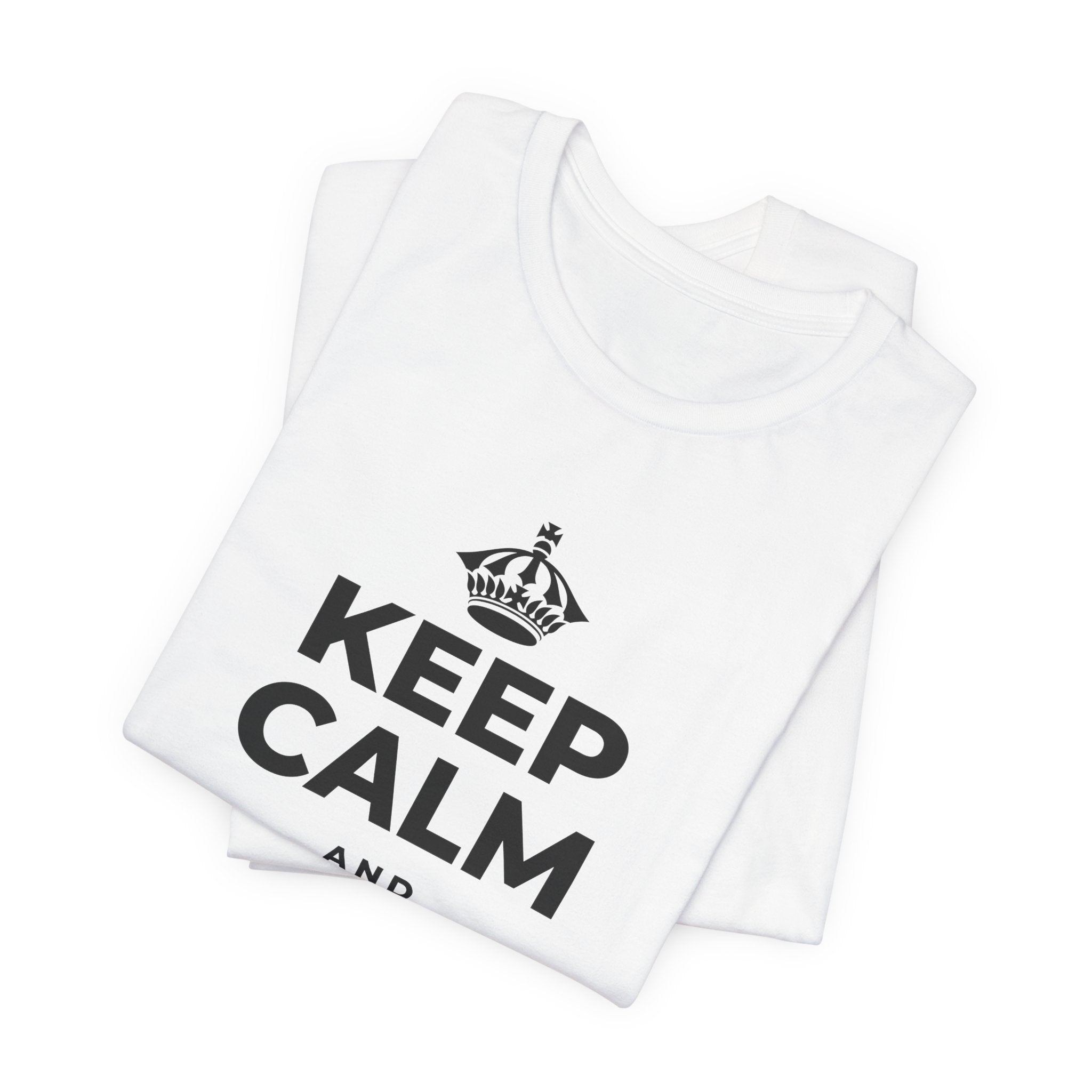 KEEP CALM AND MOVE TO IT T-Shirt (White–Asphalt)