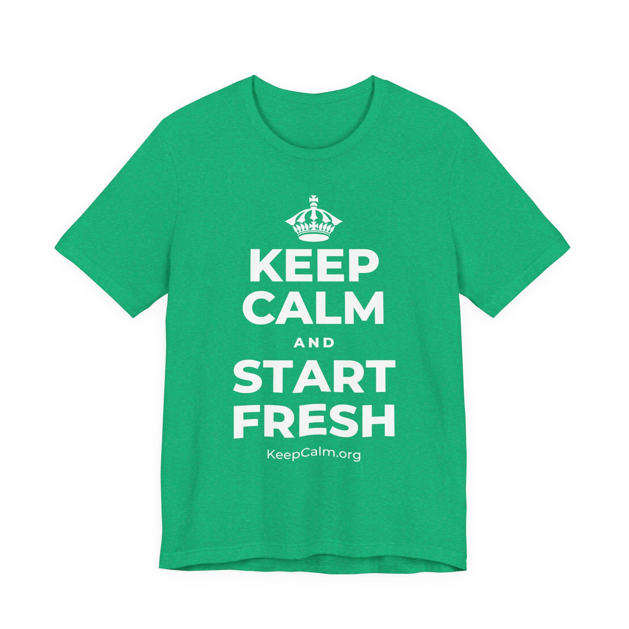 KEEP CALM AND START FRESH T-Shirt (Baby Blue–Silver)