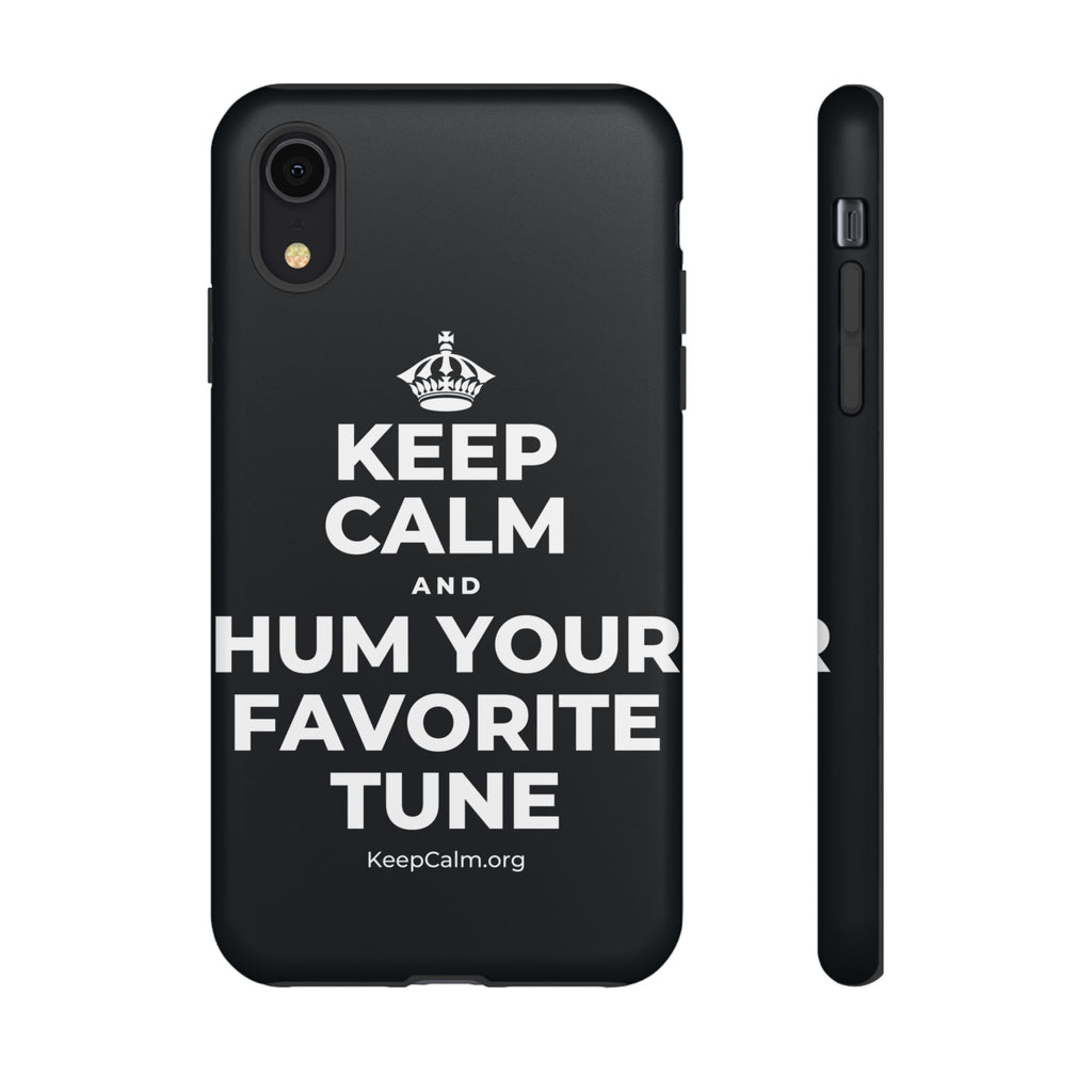 KEEP CALM AND HUM YOUR FAVORITE TUNE Phone Case (Dark)