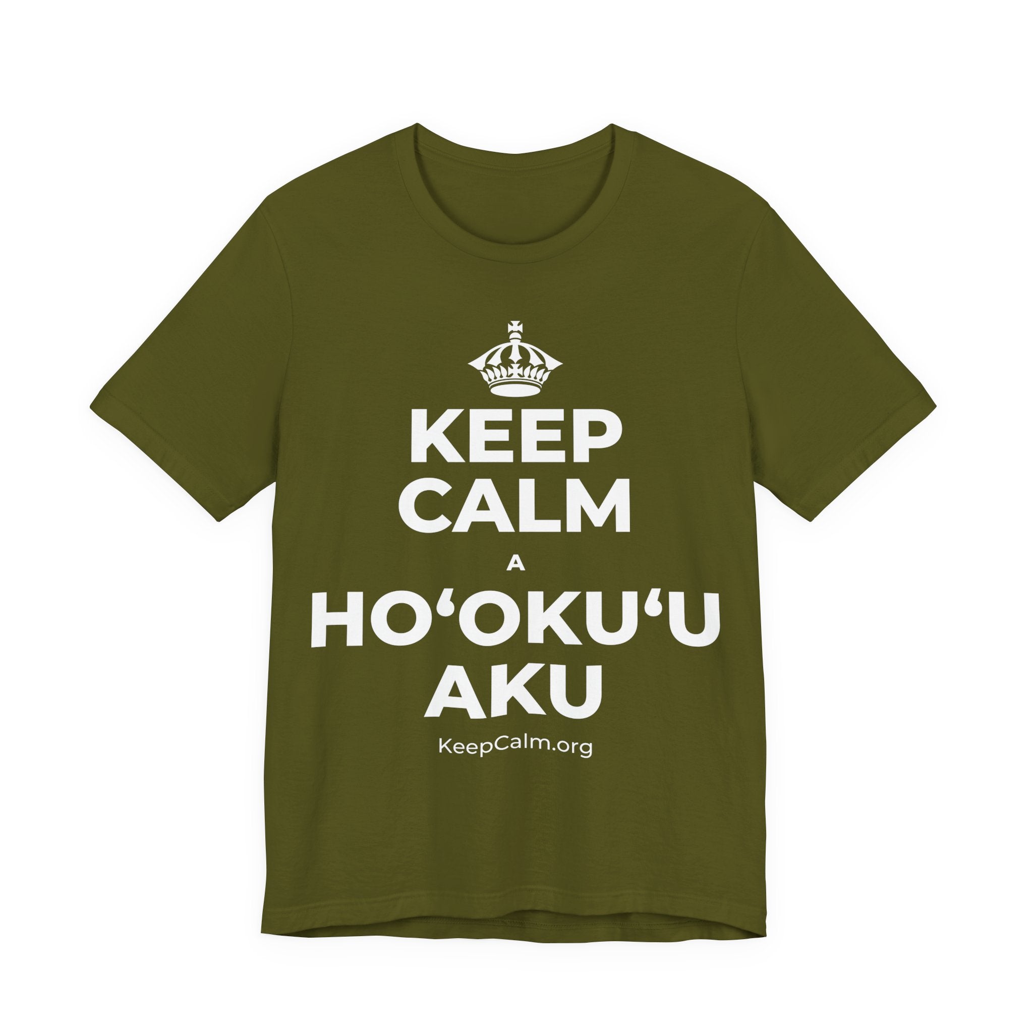 KEEP CALM A HOʻOKUʻU AKU T-Shirt (Baby Blue–Silver)