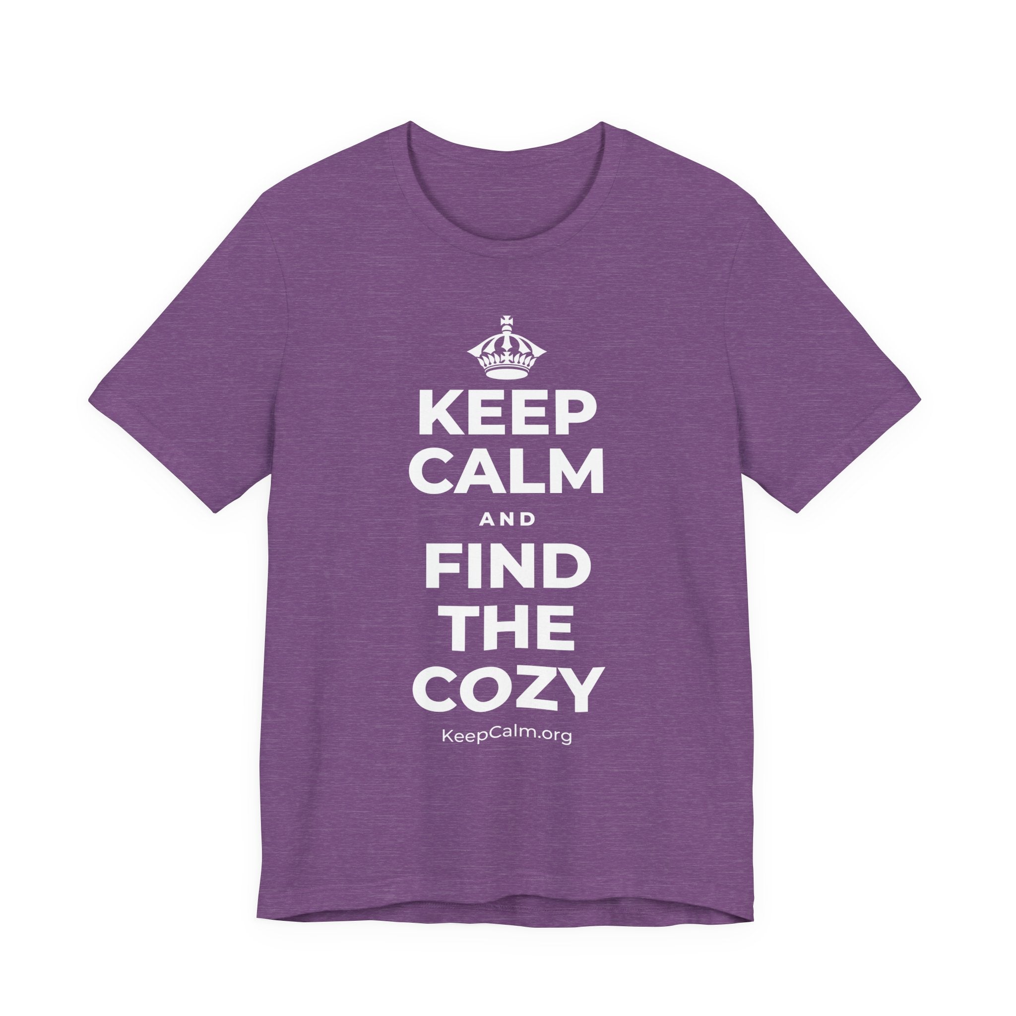 KEEP CALM AND FIND THE COZY T-Shirt (Baby Blue–Silver)