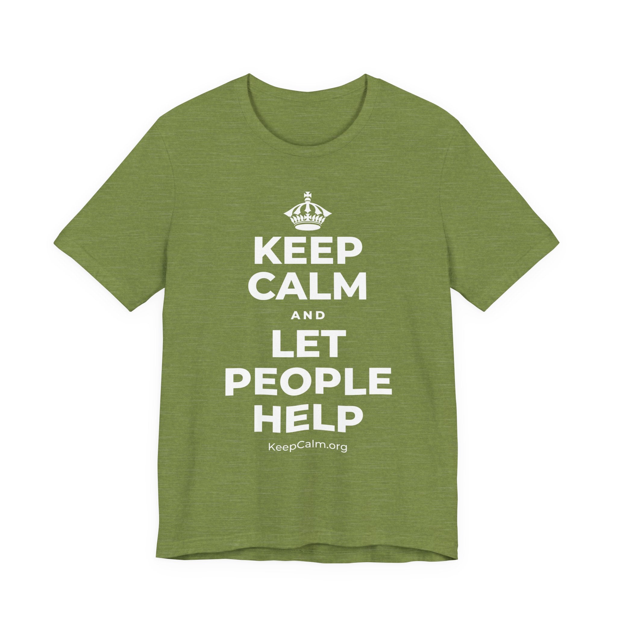 KEEP CALM AND LET PEOPLE HELP T-Shirt (Baby Blue–Silver)