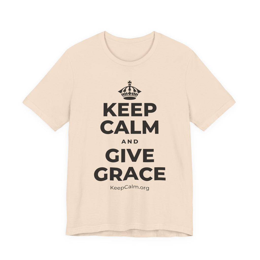 KEEP CALM AND GIVE GRACE T-Shirt (Soft Cream–Heather Mauve)