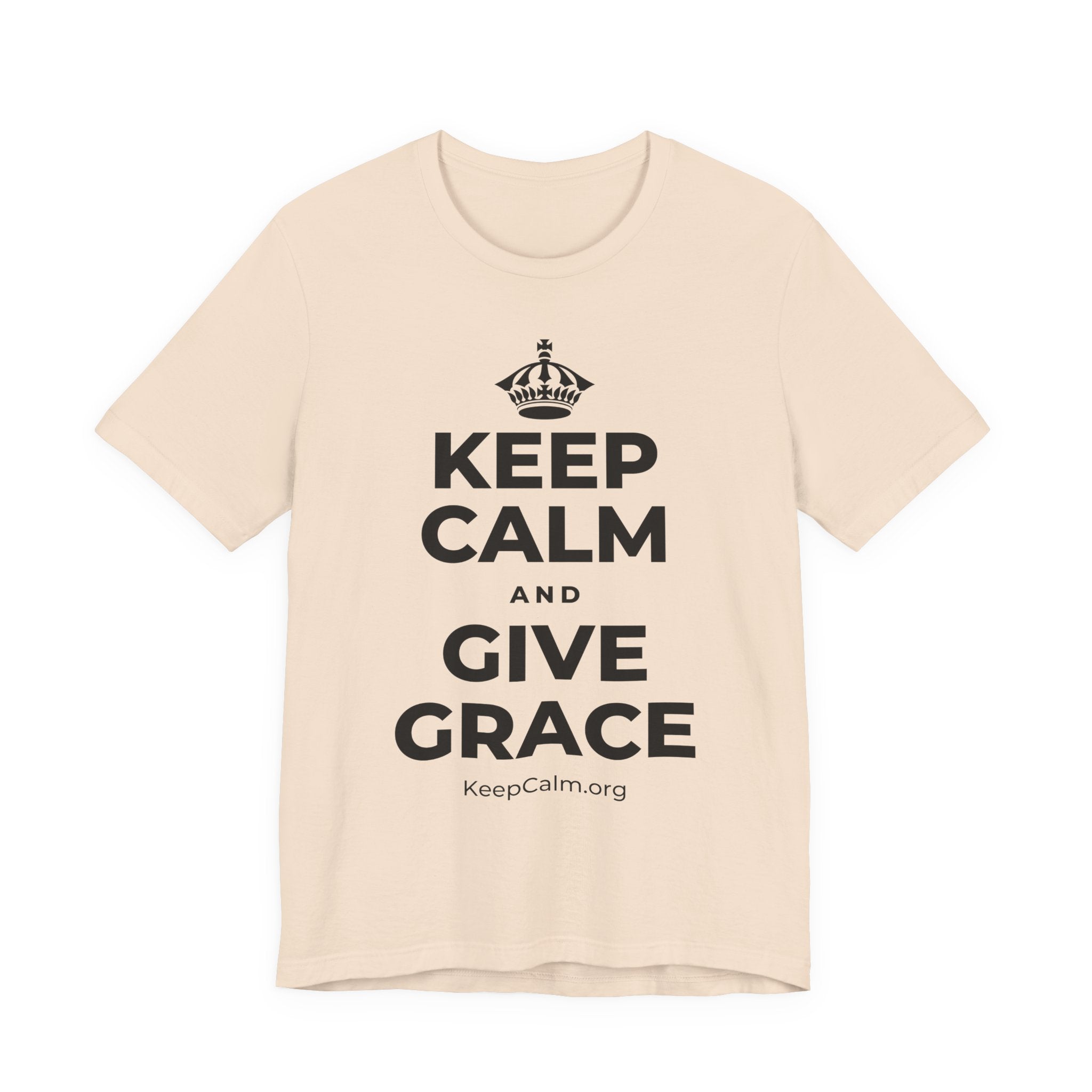 KEEP CALM AND GIVE GRACE T-Shirt (Soft Cream–Heather Mauve)