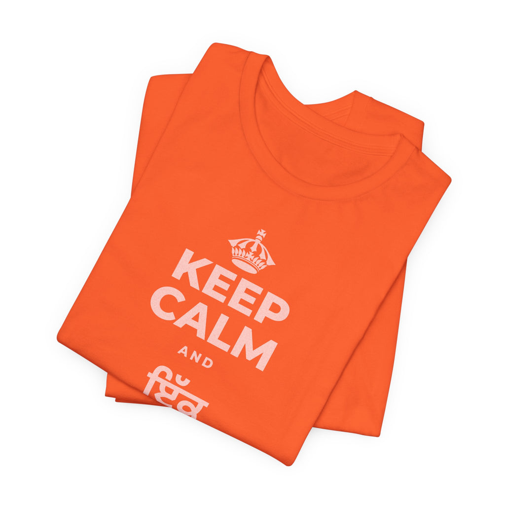 KEEP CALM AND ਇੱਕ ਬੀਜ ਬੀਜੋ T-Shirt (Baby Blue–Silver)