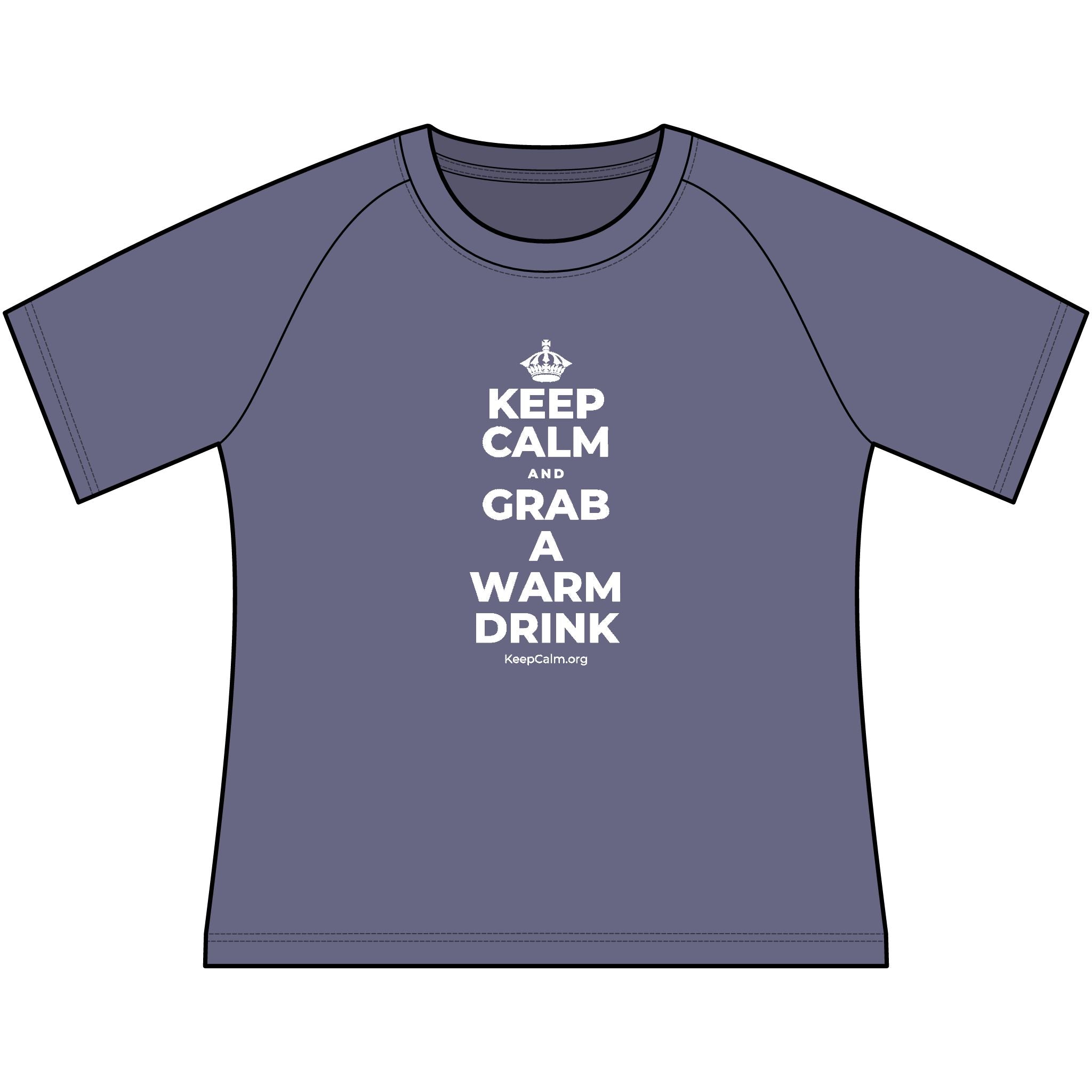 KEEP CALM AND GRAB A WARM DRINK Women's Raglan Tee