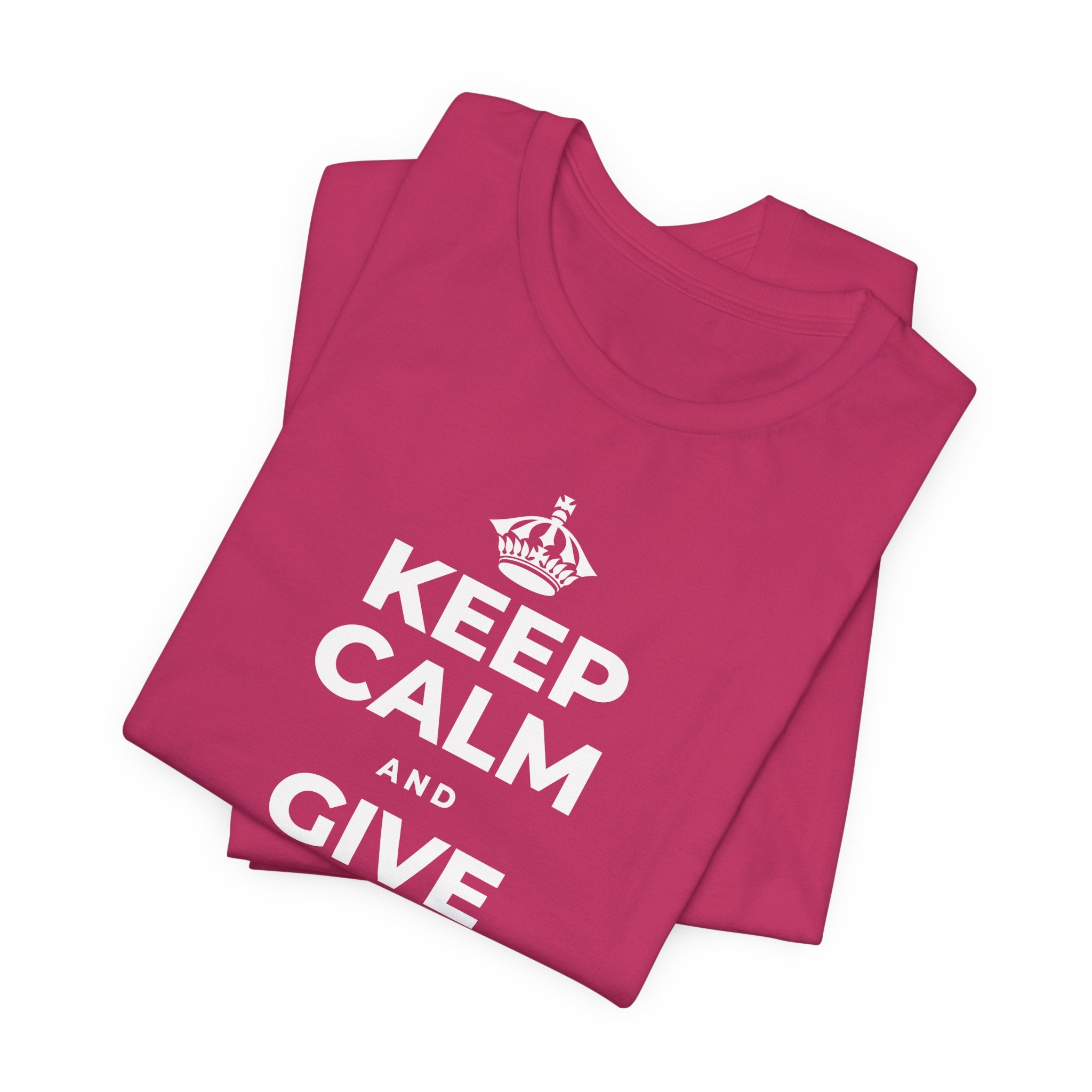 KEEP CALM AND GIVE WHAT YOU CAN T-Shirt (Baby Blue–Silver)