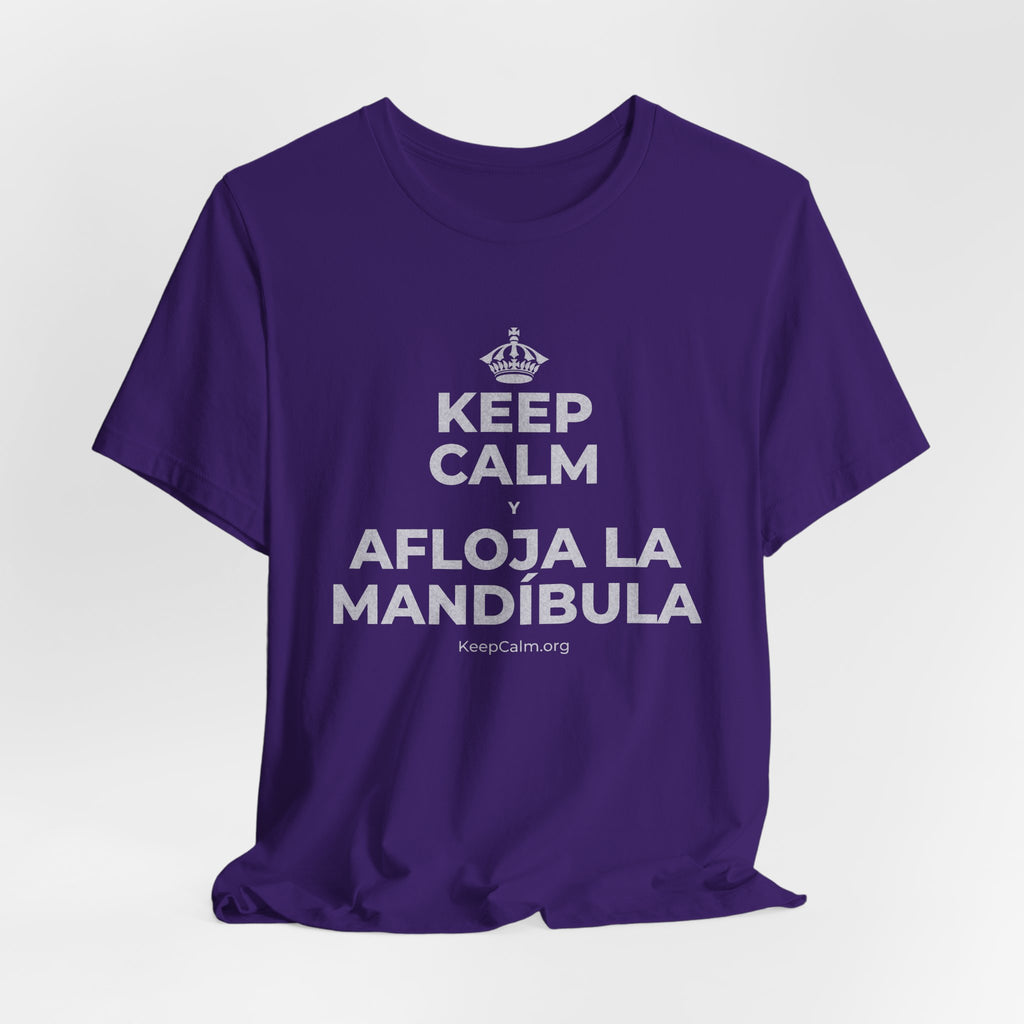 KEEP CALM Y AFLOJA LA MANDÍBULA T-Shirt (Soft Cream–Heather Mauve)