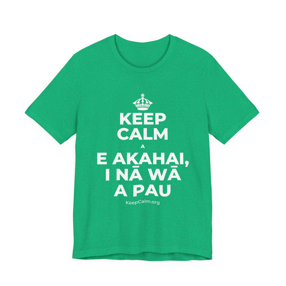 KEEP CALM A E AKAHAI, I NĀ WĀ A PAU T-Shirt (Baby Blue–Silver)