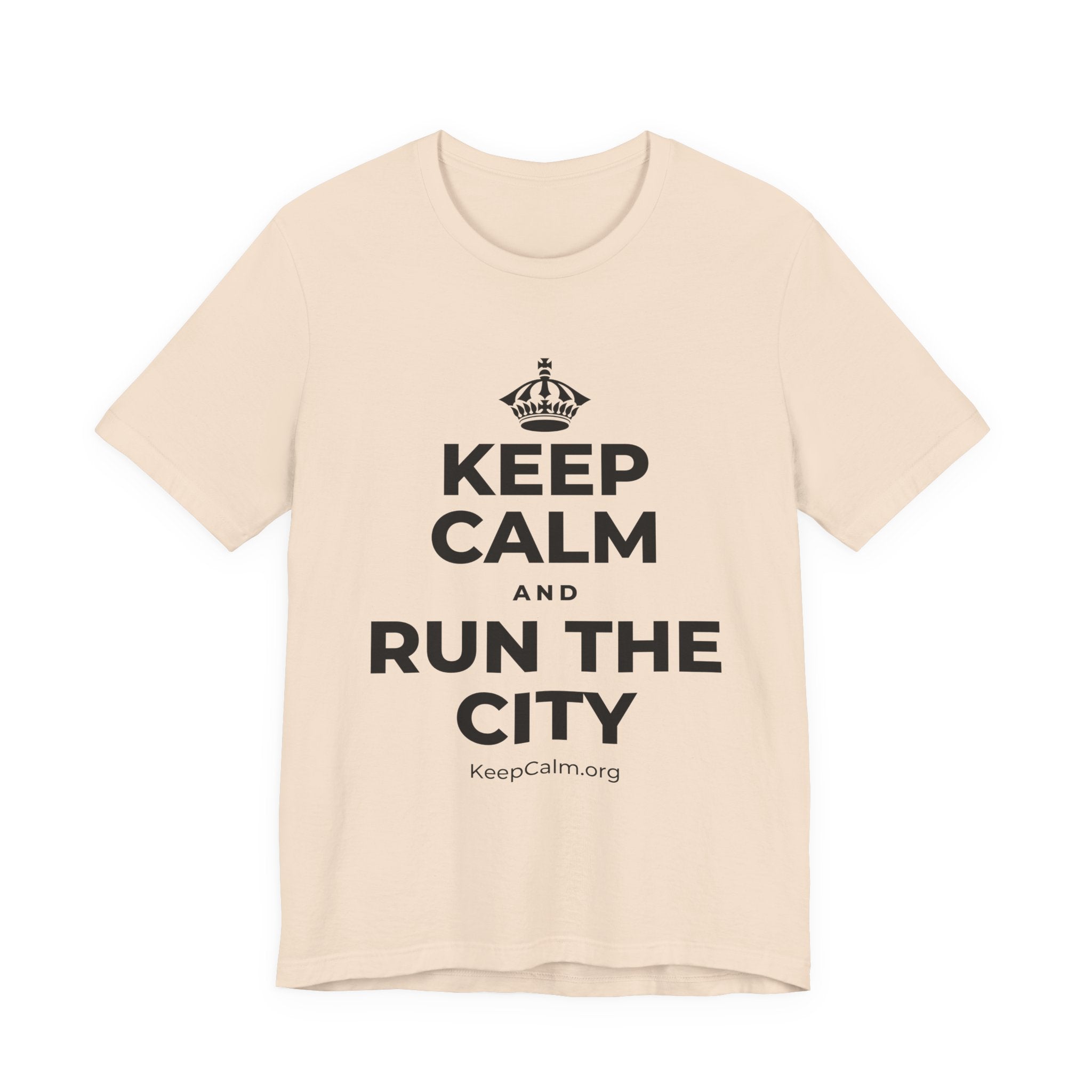 KEEP CALM AND RUN THE CITY T-Shirt (Soft Cream–Heather Mauve)