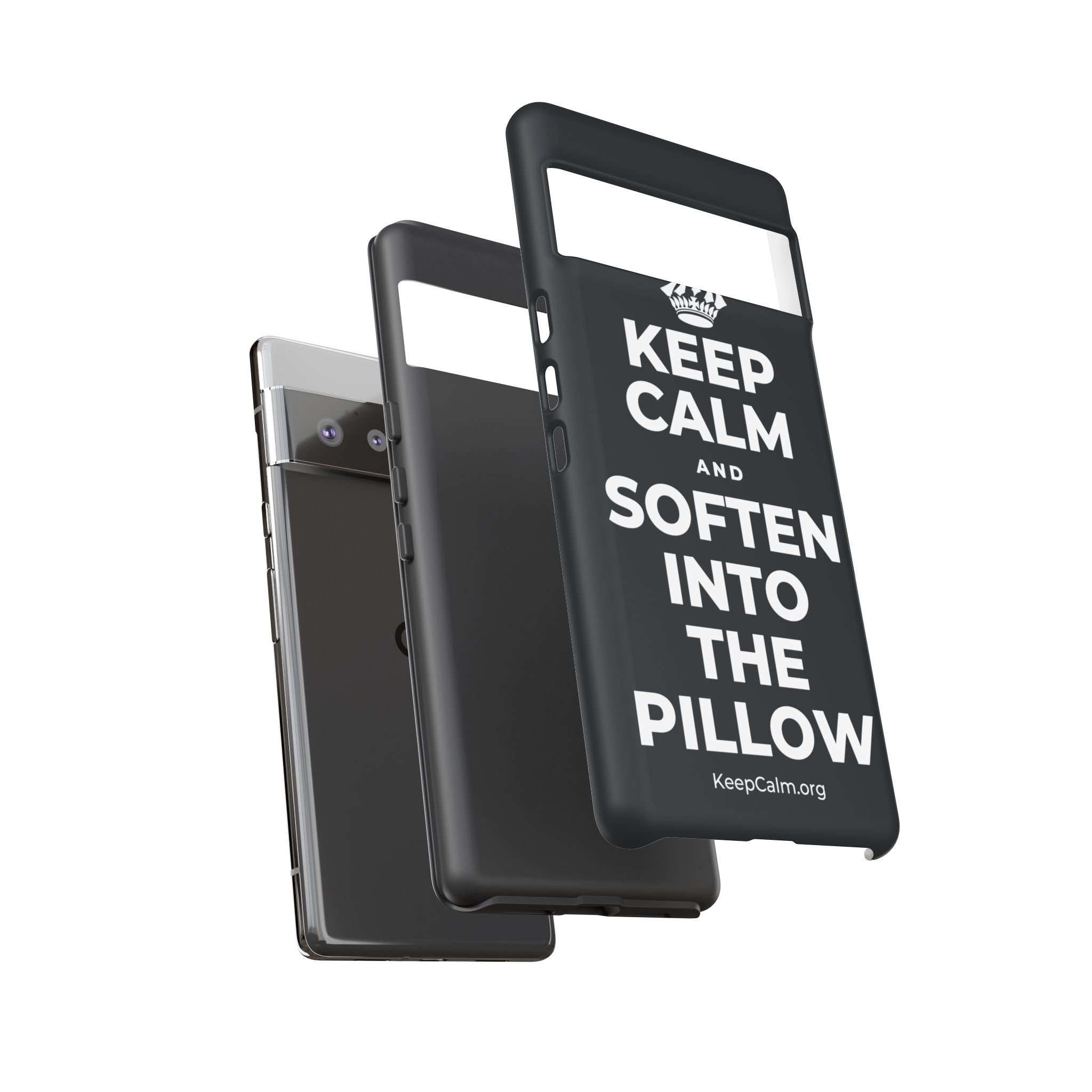 KEEP CALM AND SOFTEN INTO THE PILLOW Phone Case (Dark)