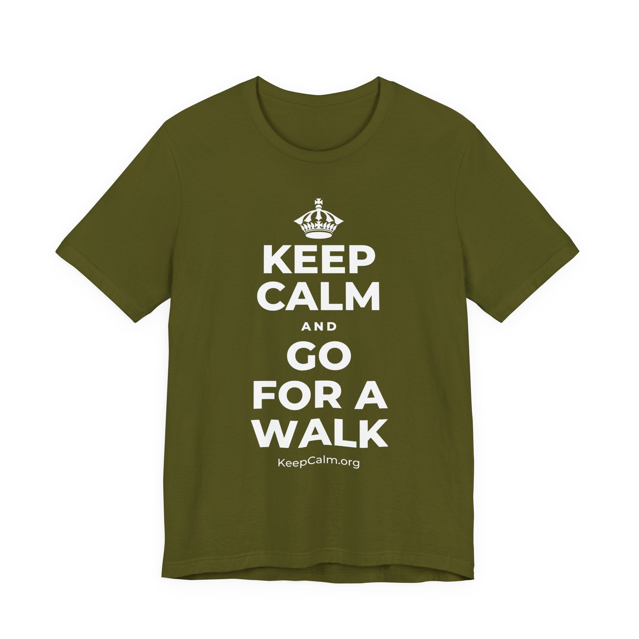 KEEP CALM AND GO FOR A WALK T-Shirt (Baby Blue–Silver)