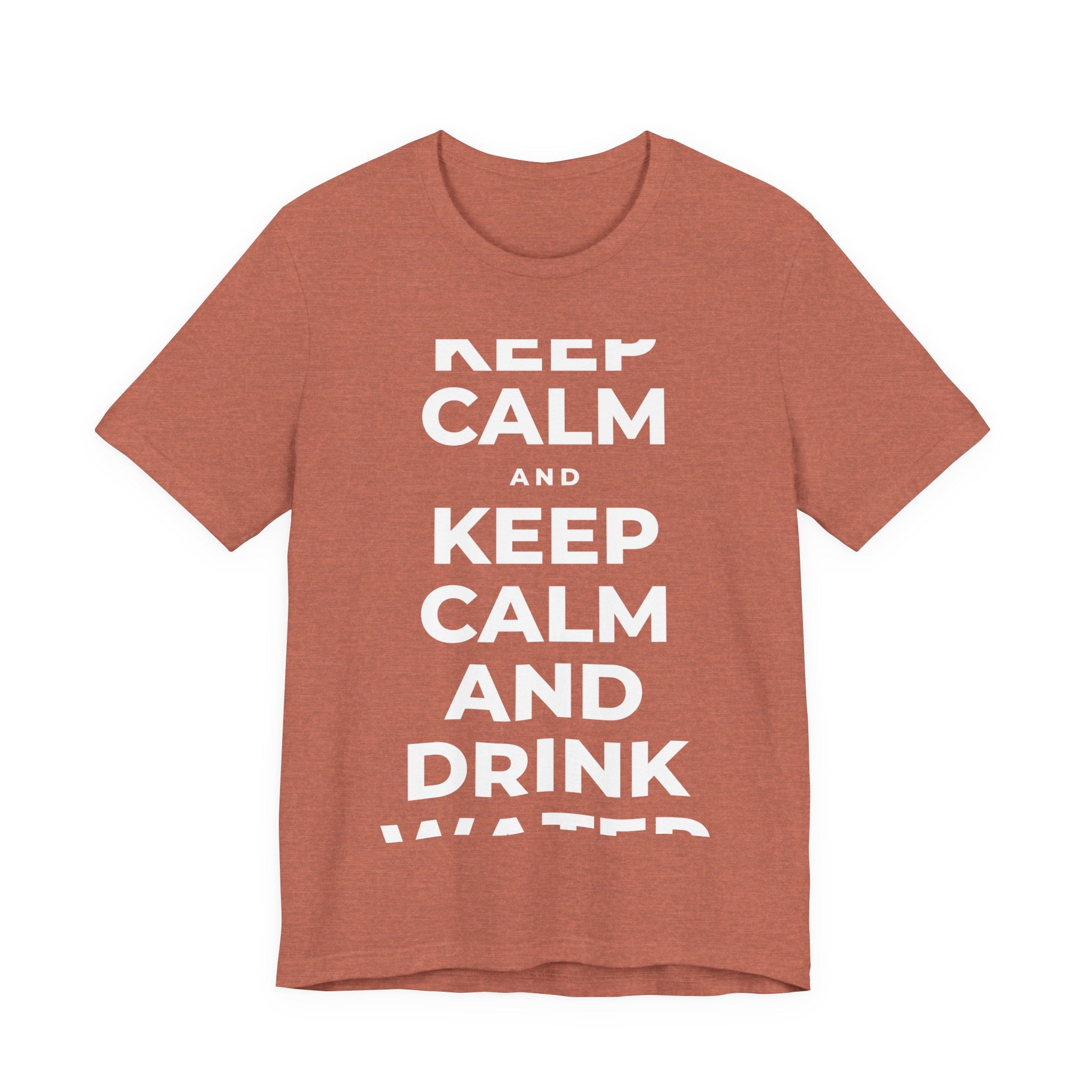 KEEP CALM AND DRINK WATER T-Shirt (Soft Cream–Heather Mauve)