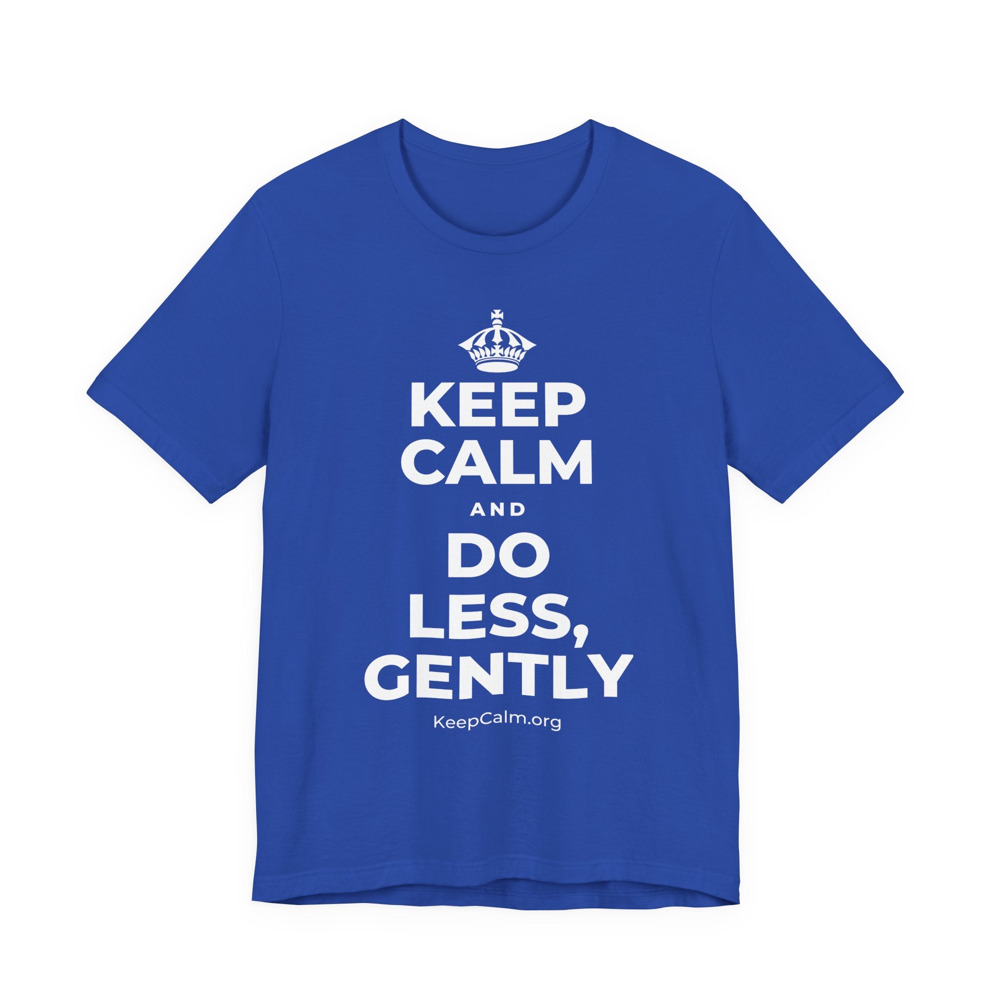 KEEP CALM AND DO LESS, GENTLY T-Shirt (Soft Cream–Heather Mauve)