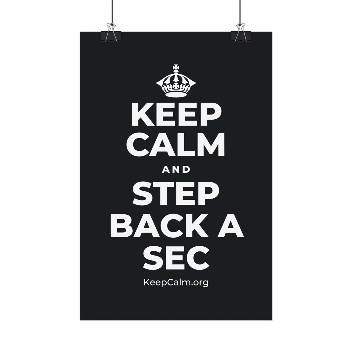 KEEP CALM AND STEP BACK A SEC Satin Poster (Dark)
