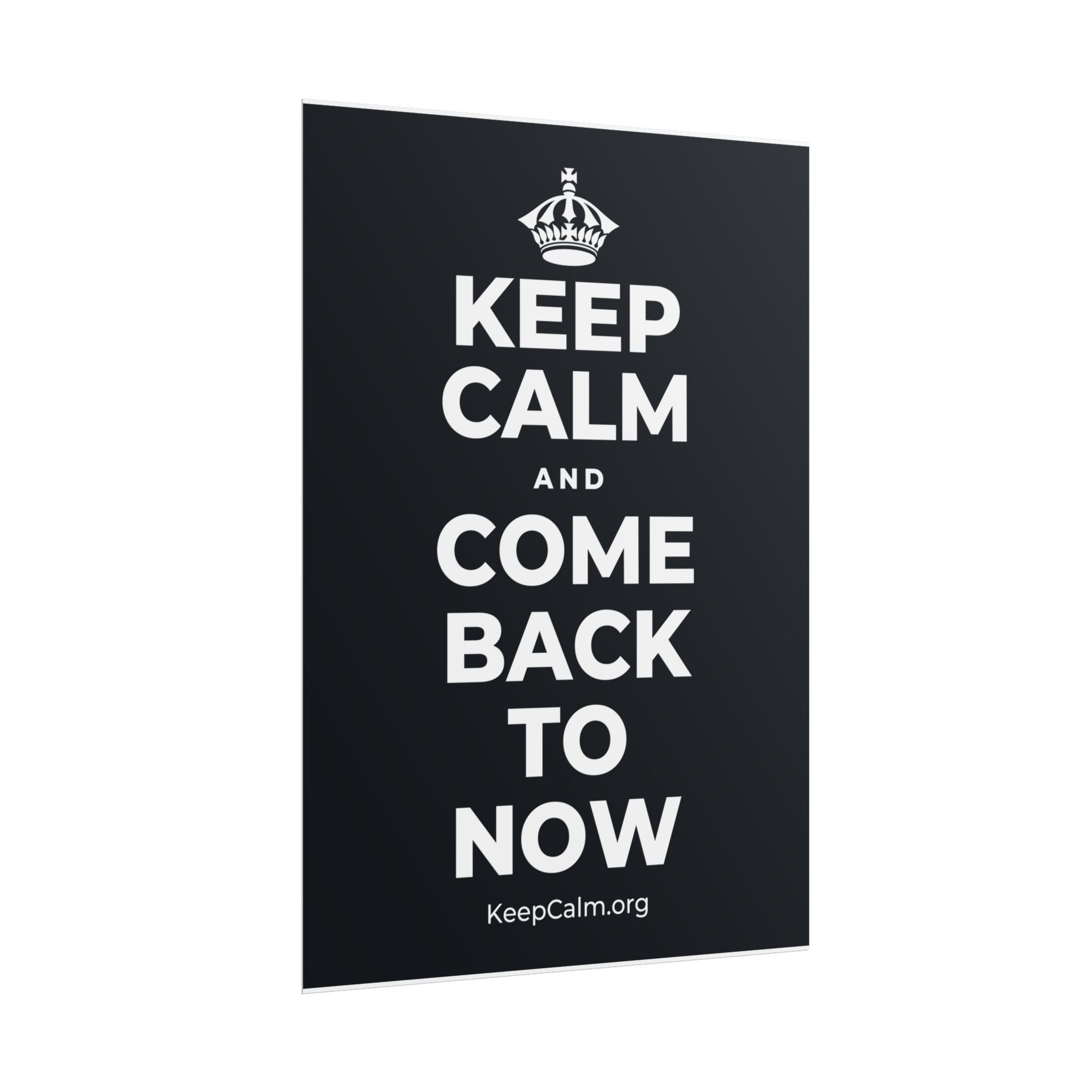 KEEP CALM AND COME BACK TO NOW Poster (Dark)