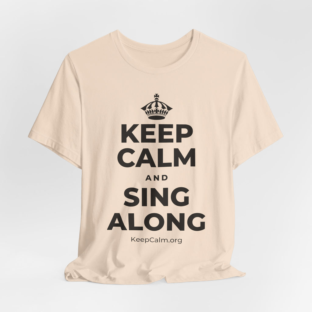 KEEP CALM AND SING ALONG T-Shirt (Soft Cream–Heather Mauve)