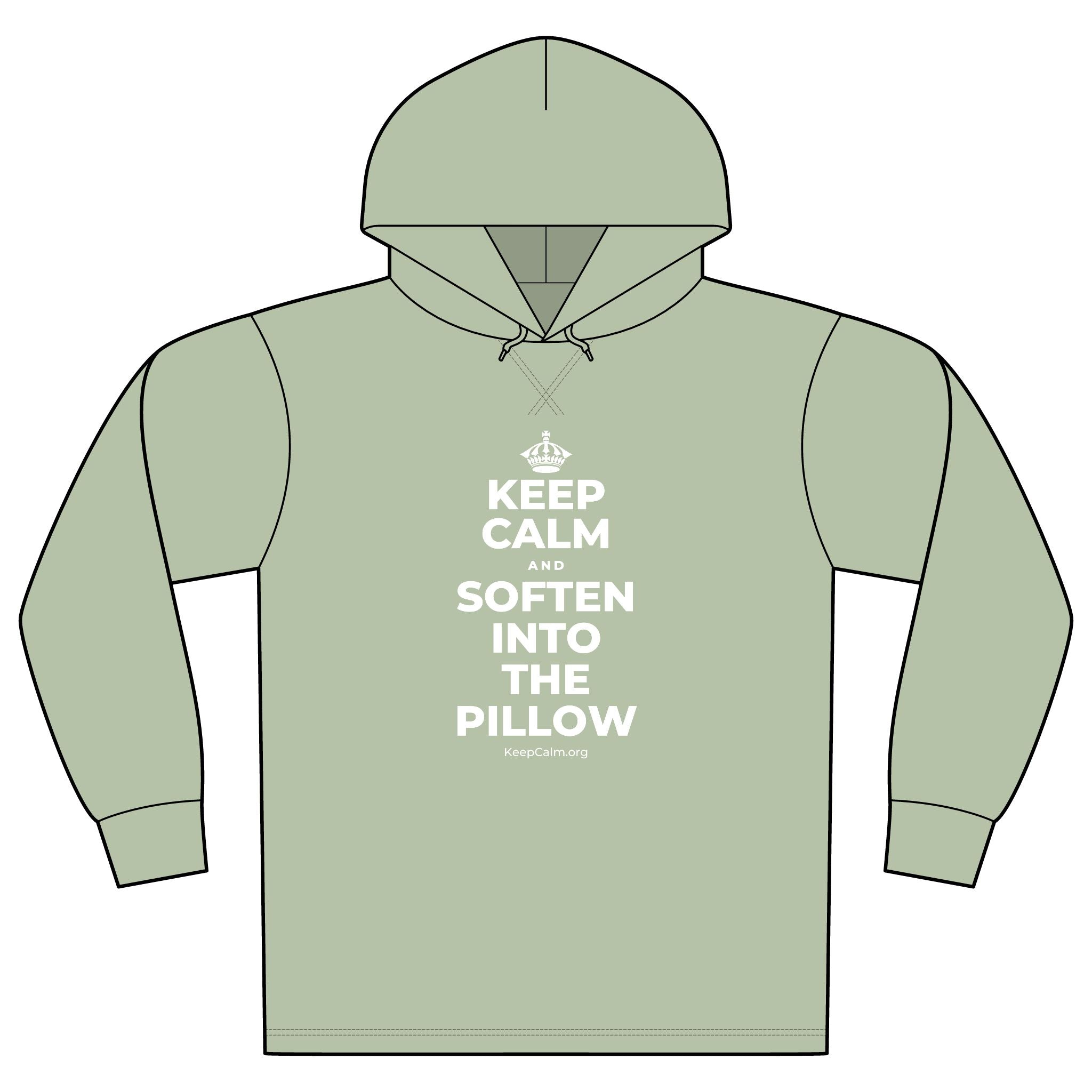 KEEP CALM AND SOFTEN INTO THE PILLOW Organic Hoodie Tee