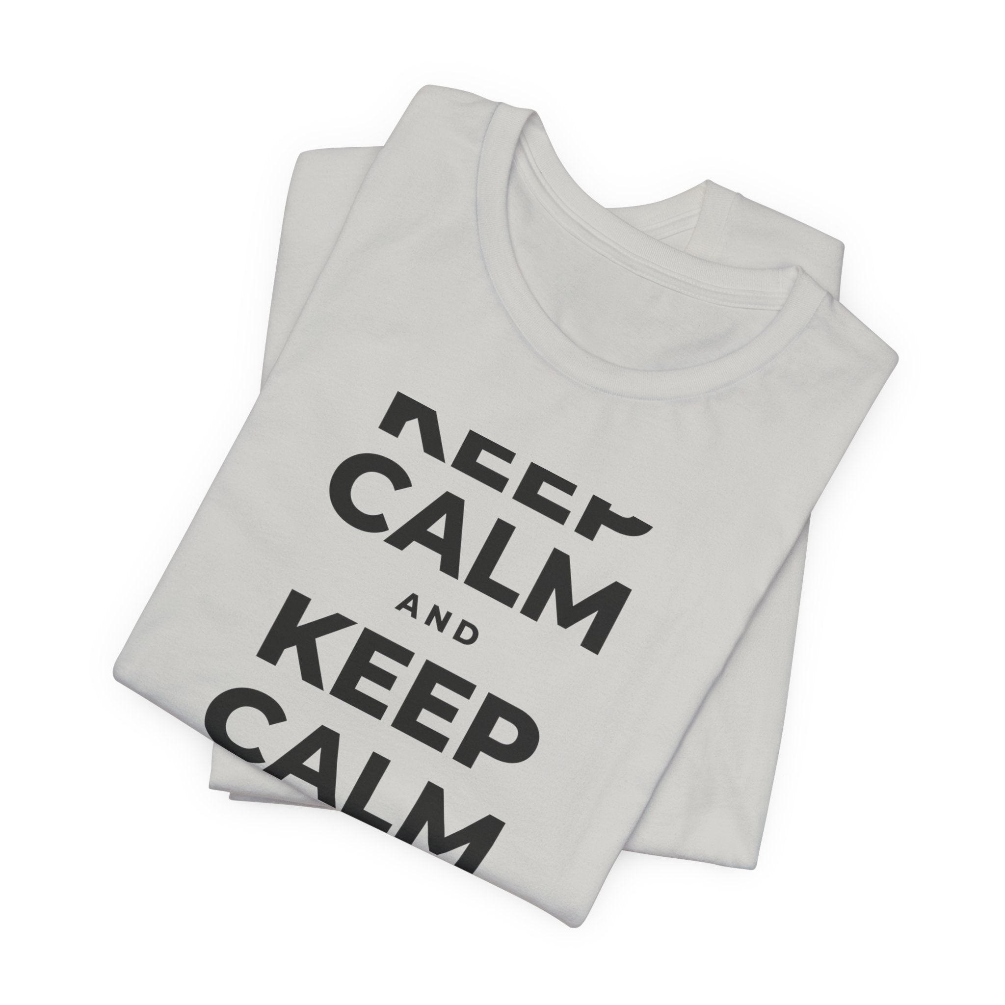 KEEP CALM AND TAKE A WALK T-Shirt (Baby Blue–Silver)