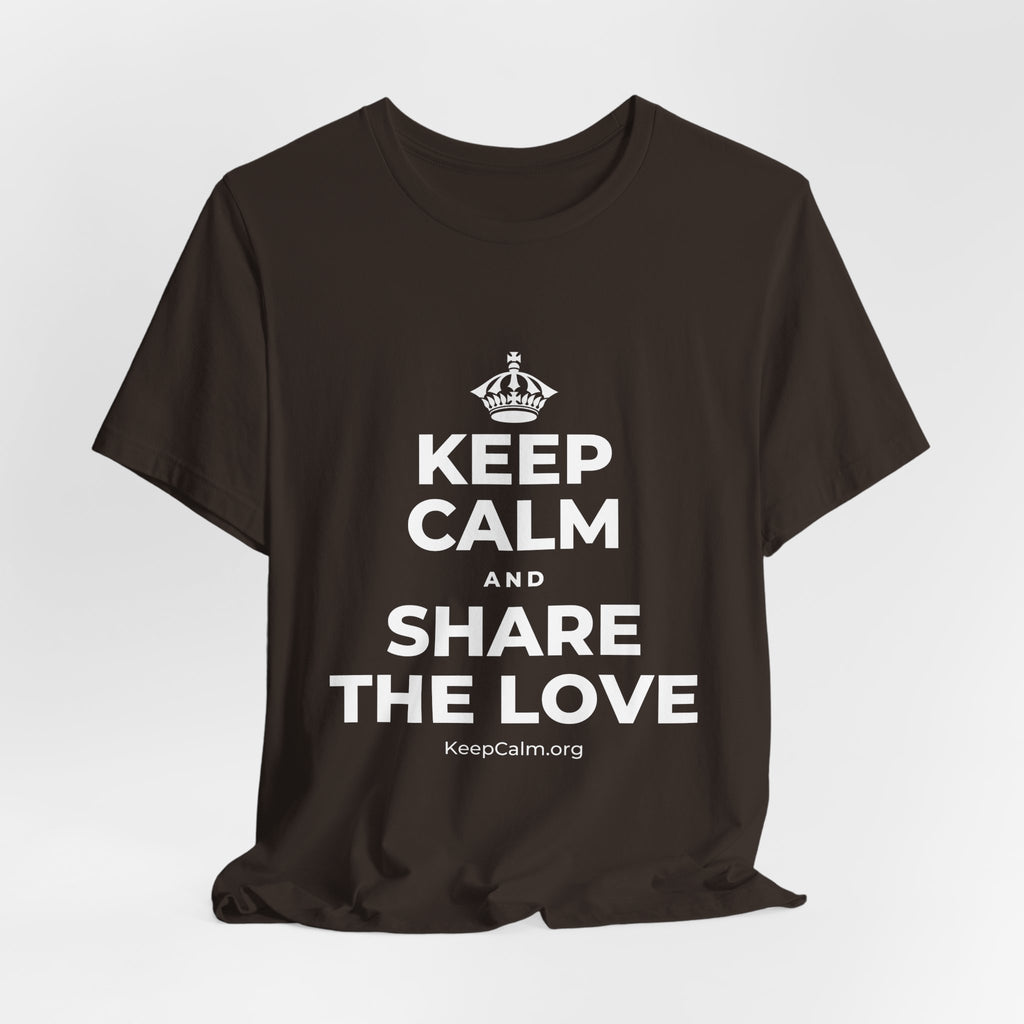 KEEP CALM AND SHARE THE LOVE T-Shirt (Soft Cream–Heather Mauve)