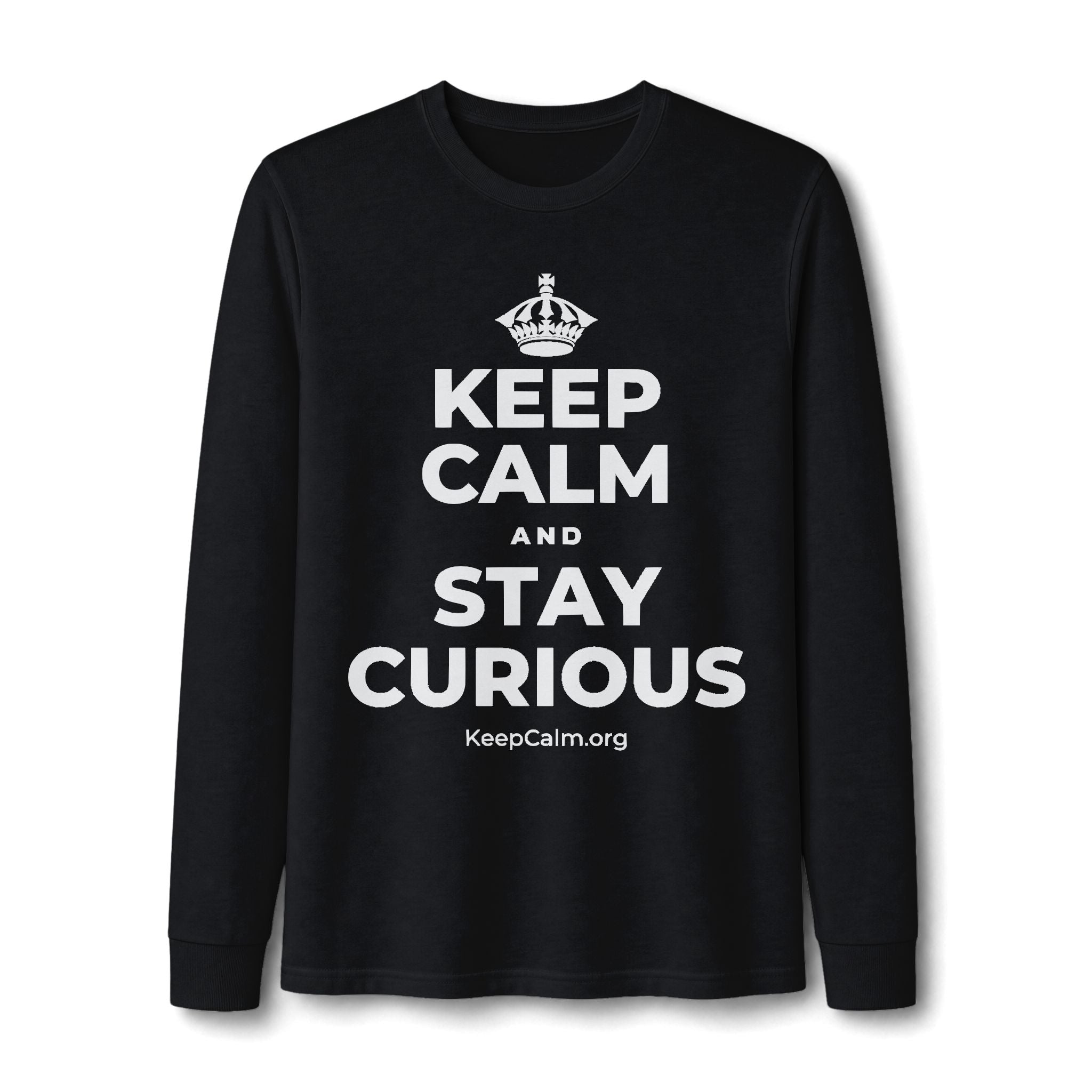 KEEP CALM AND STAY CURIOUS Long Sleeve Tee