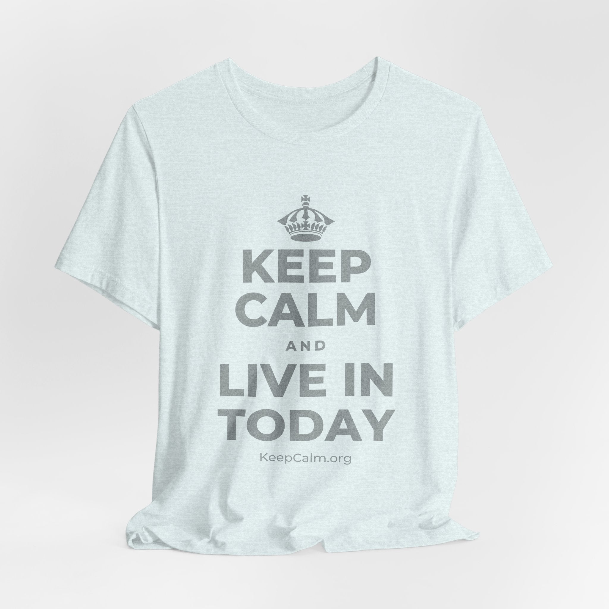 KEEP CALM AND LIVE IN TODAY T-Shirt (Soft Cream–Heather Mauve)
