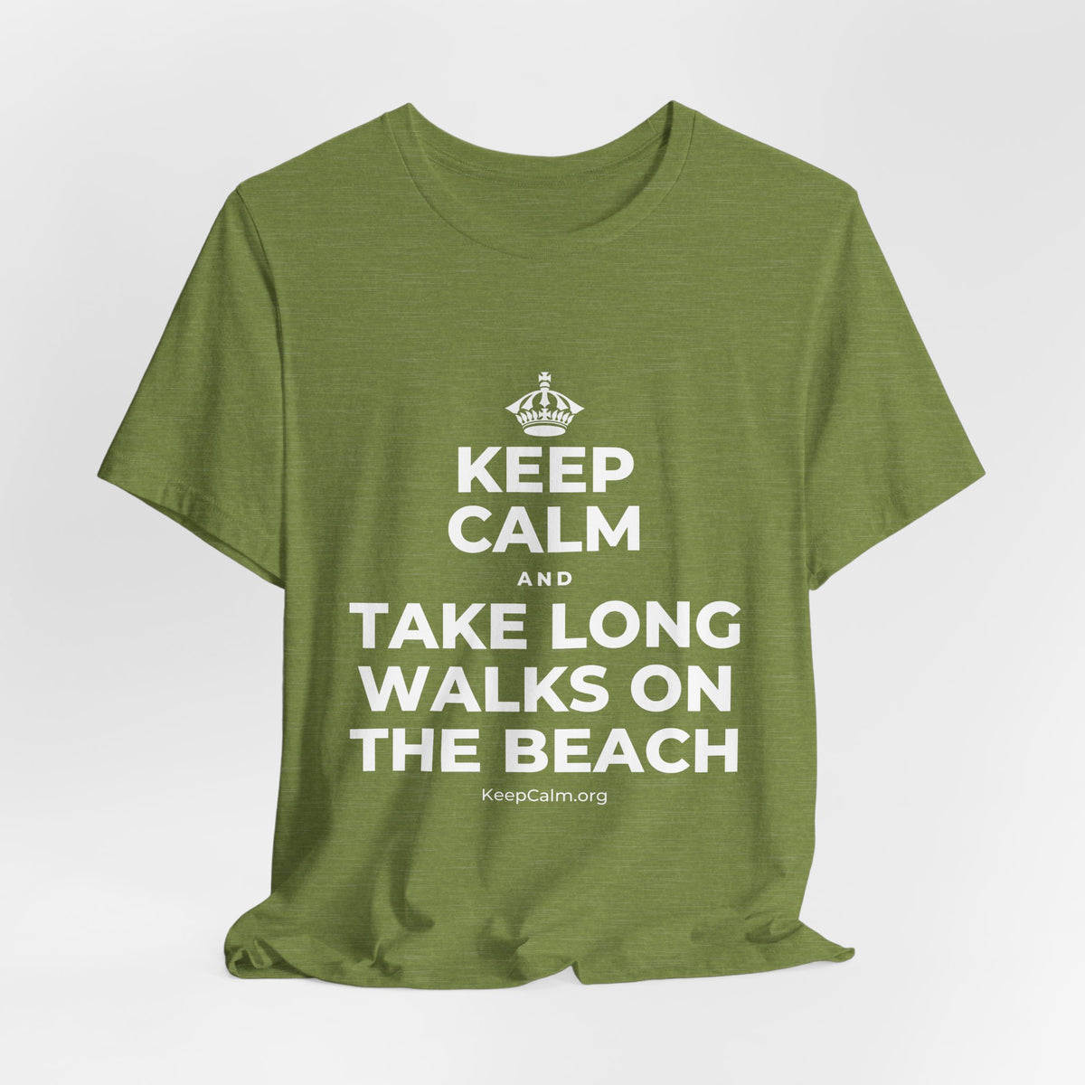 KEEP CALM AND TAKE LONG WALKS ON THE BEACH T-Shirt (Baby Blue–Silver)