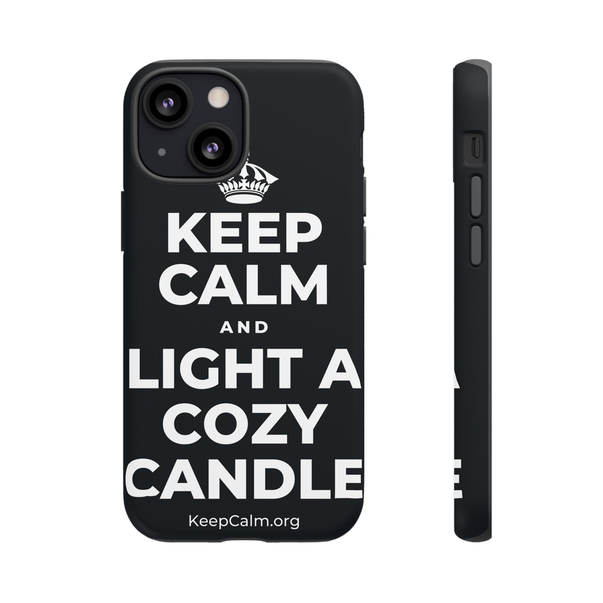 KEEP CALM AND LIGHT A COZY CANDLE Phone Case (Dark)