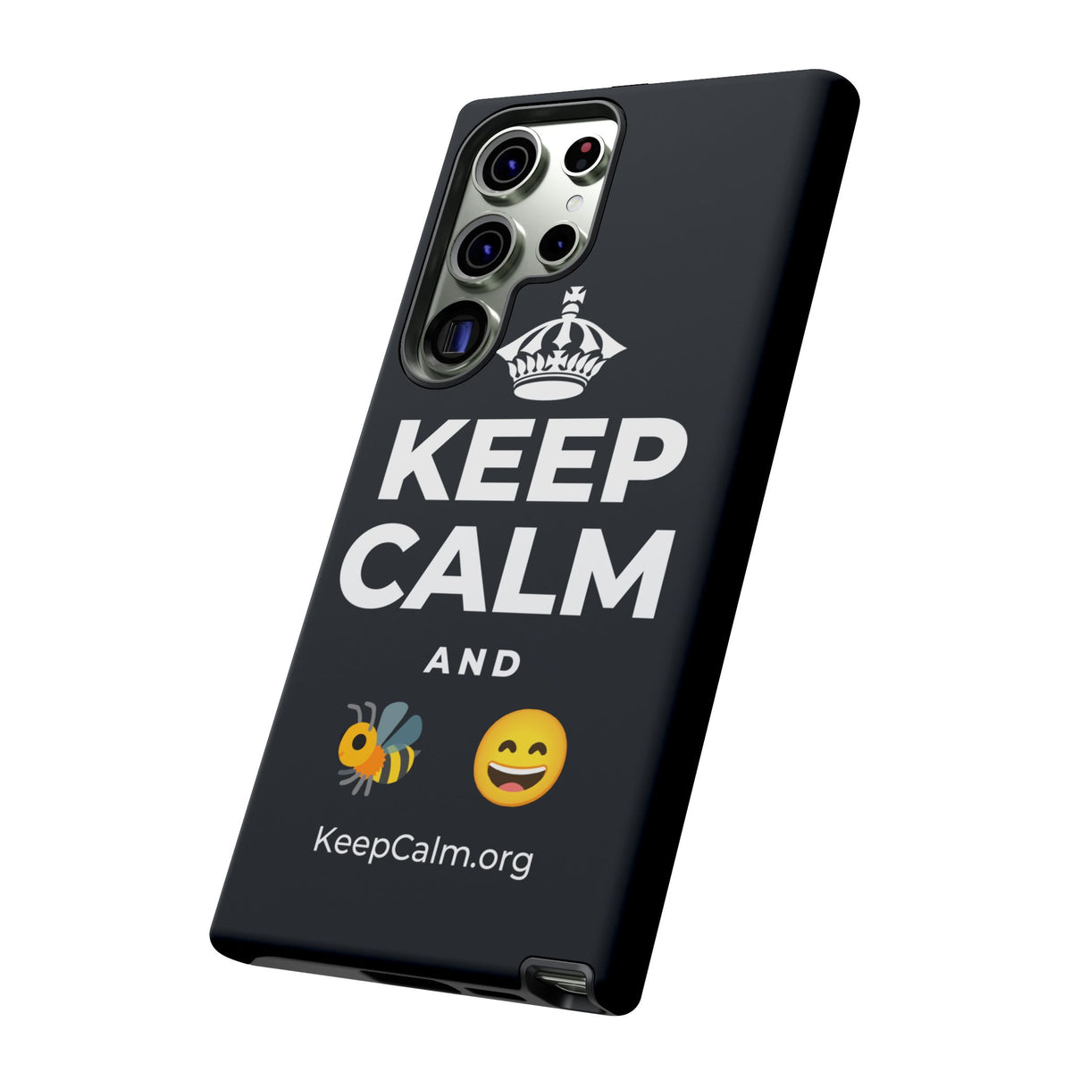 KEEP CALM AND 🐝 😄 Phone Case (Dark)