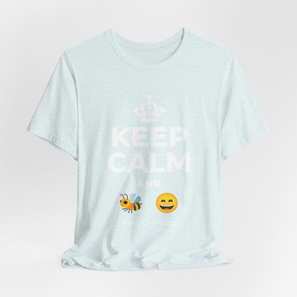 KEEP CALM AND 🐝 😄 T-Shirt (Soft Cream–Heather Mauve)