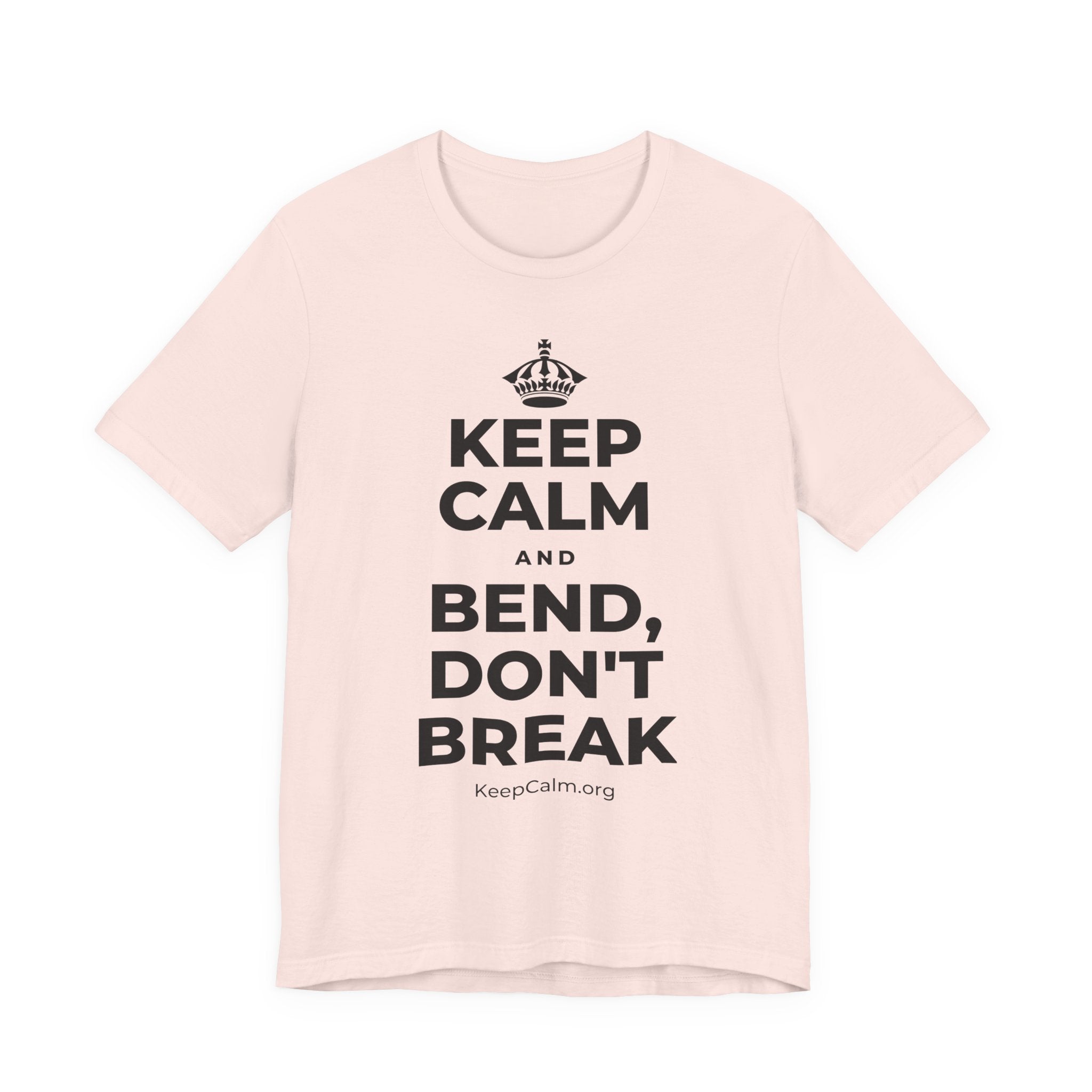 KEEP CALM AND BEND, DON'T BREAK T-Shirt (Soft Cream–Heather Mauve)