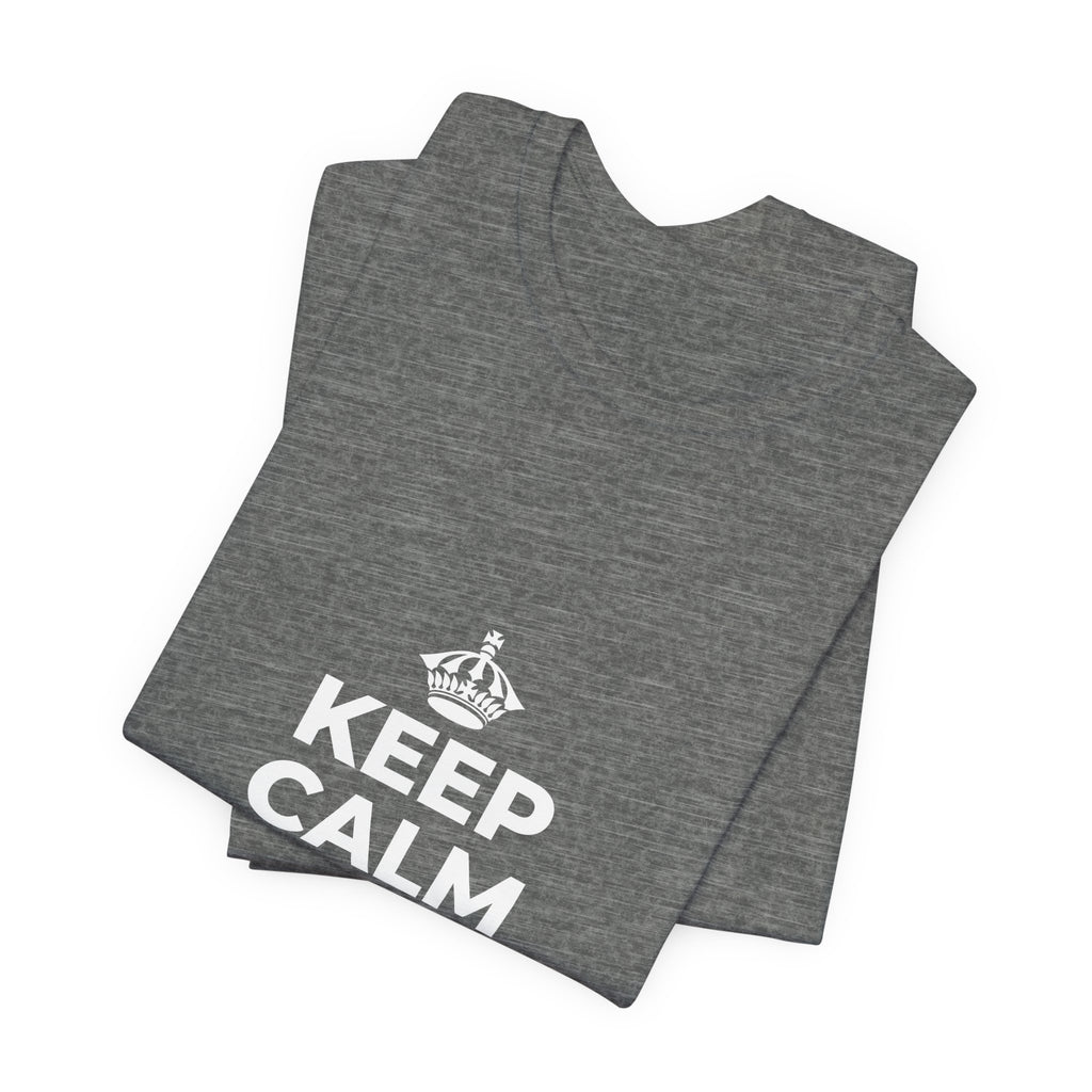 KEEP CALM AND UNCLENCH T-Shirt (Baby Blue–Silver)