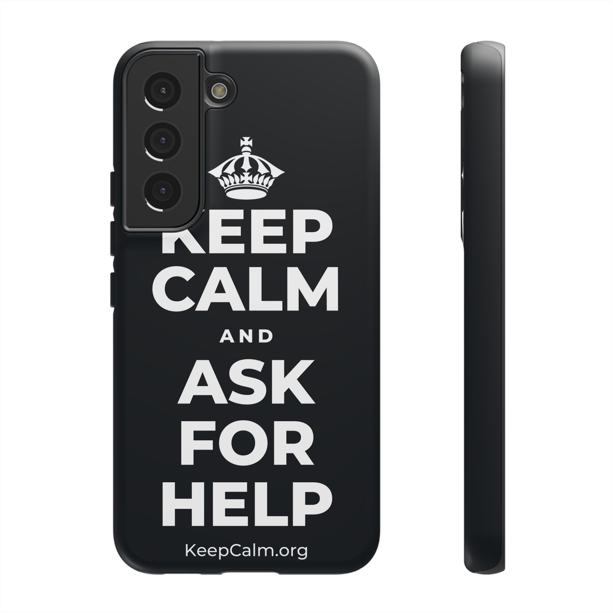 KEEP CALM AND ASK FOR HELP Phone Case (Dark)