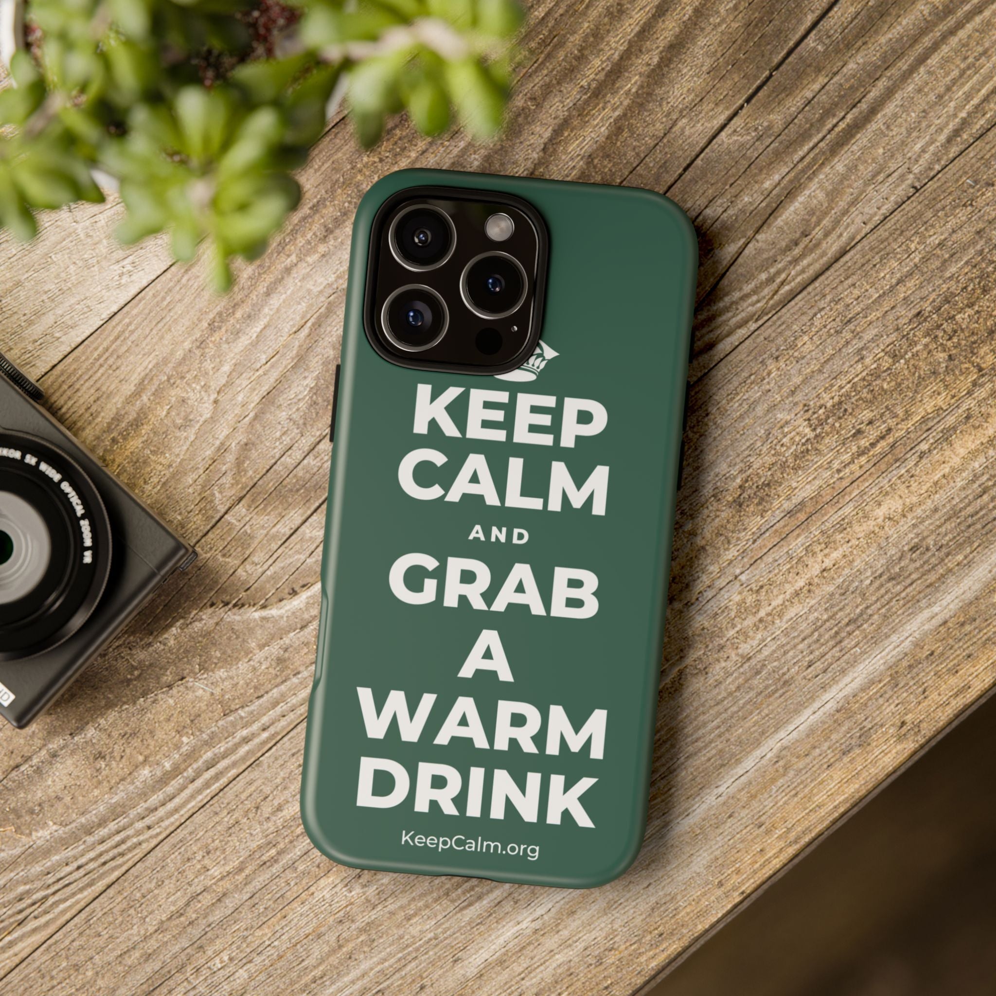 KEEP CALM AND GRAB A WARM DRINK Phone Case