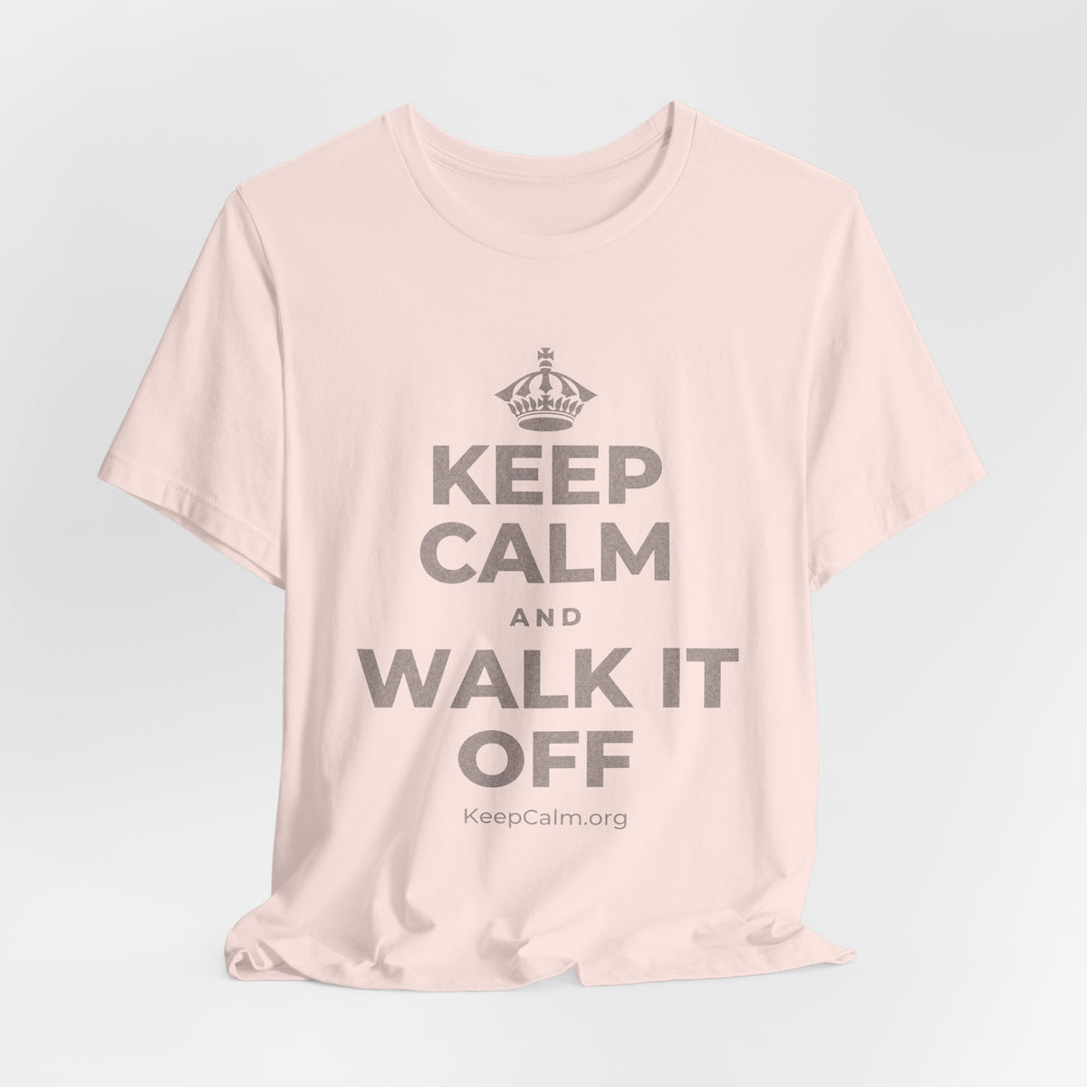 KEEP CALM AND WALK IT OFF T-Shirt (Soft Cream–Heather Mauve)