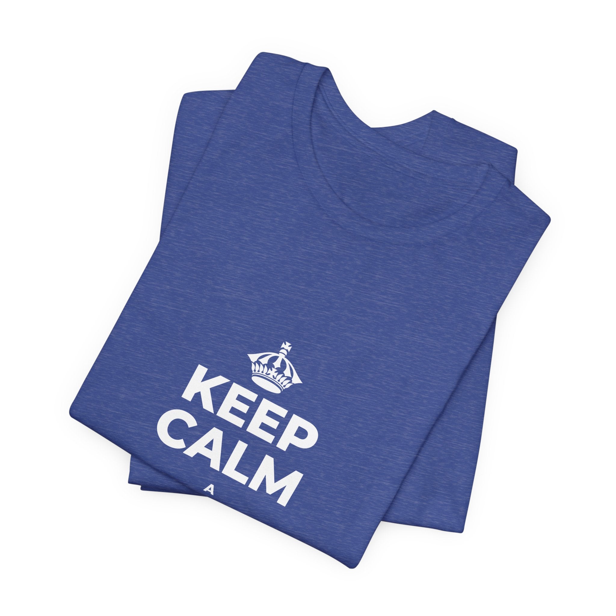 KEEP CALM A HOʻOMAHA, A LAILA KŪ T-Shirt (Baby Blue–Silver)