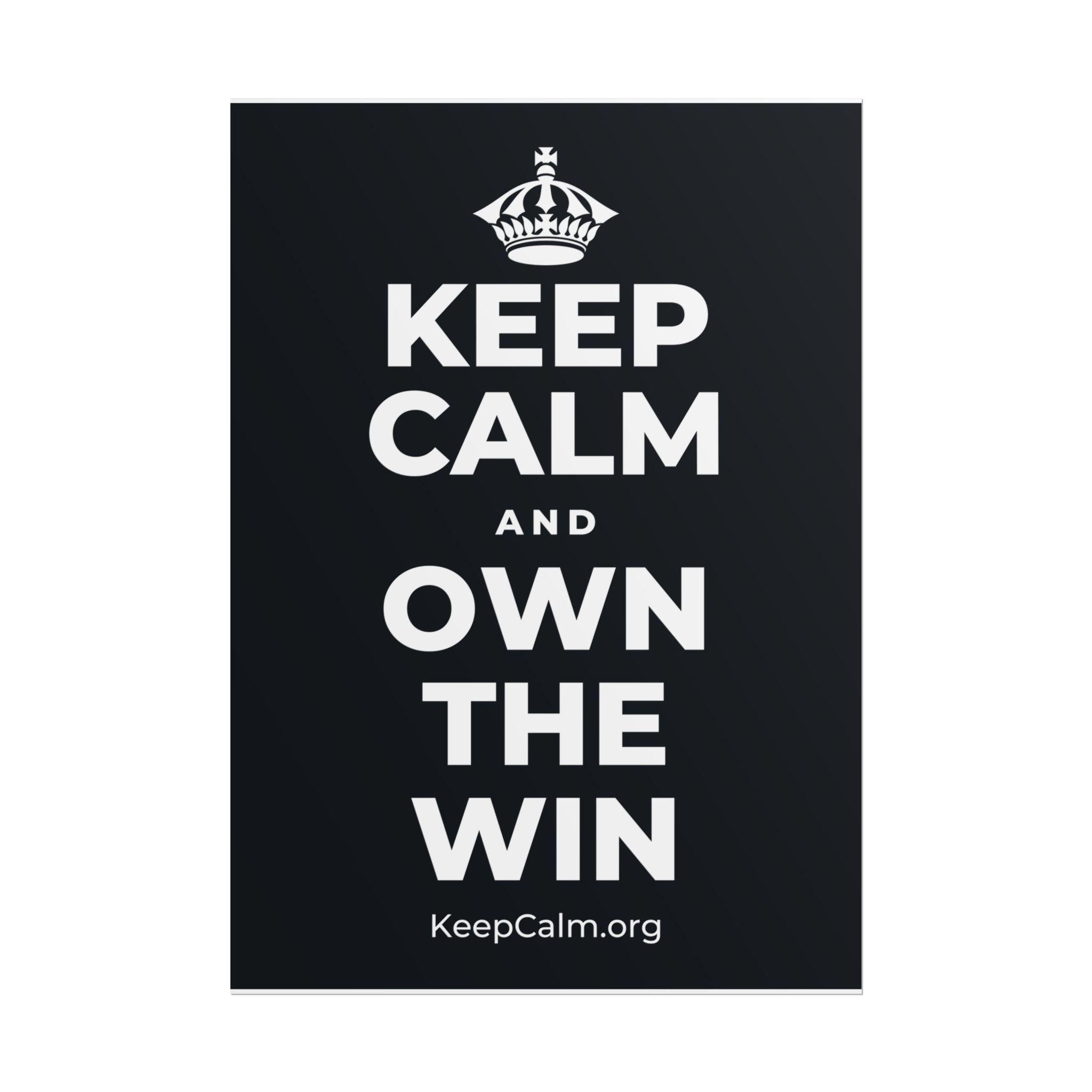 KEEP CALM AND OWN THE WIN Poster (Dark)