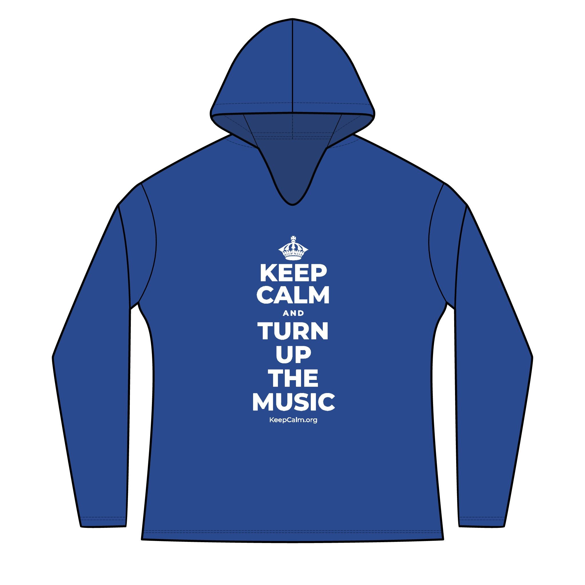 KEEP CALM AND TURN UP THE MUSIC Women's Long Sleeve Hoodie